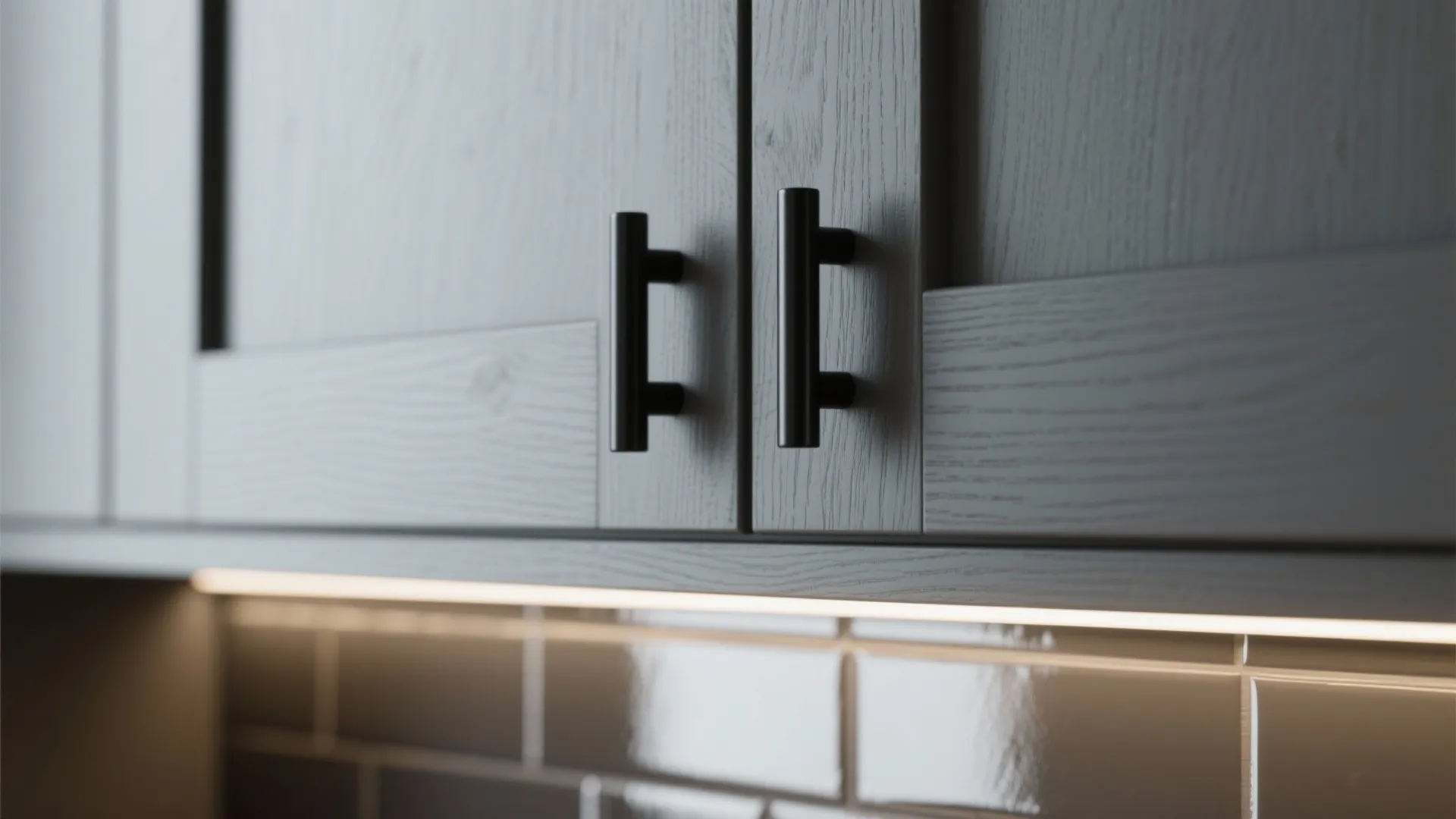 2. Matte Gray and Black Hardware for Modern Edge