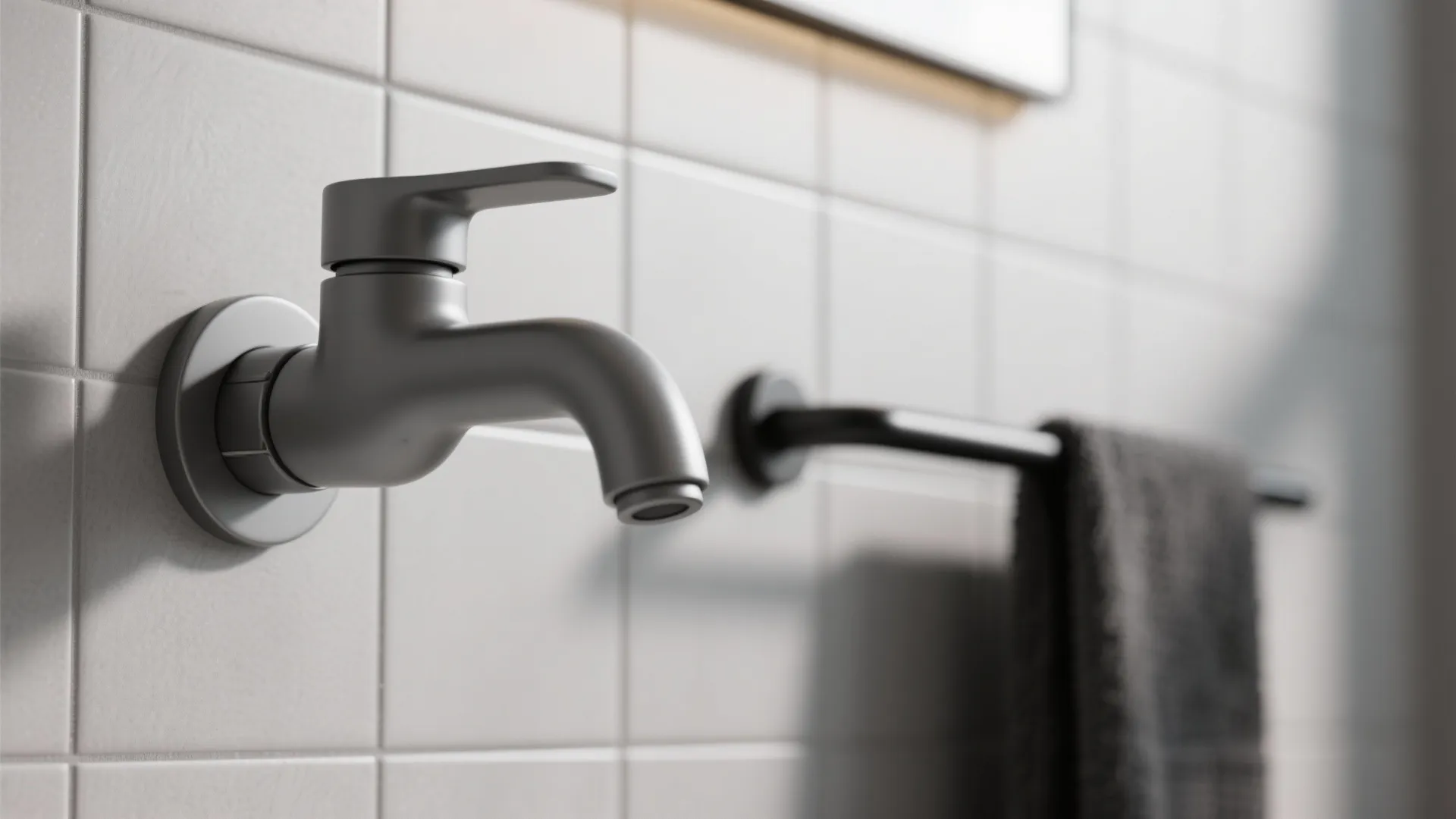 Matte Grey Fixtures with Black Accents