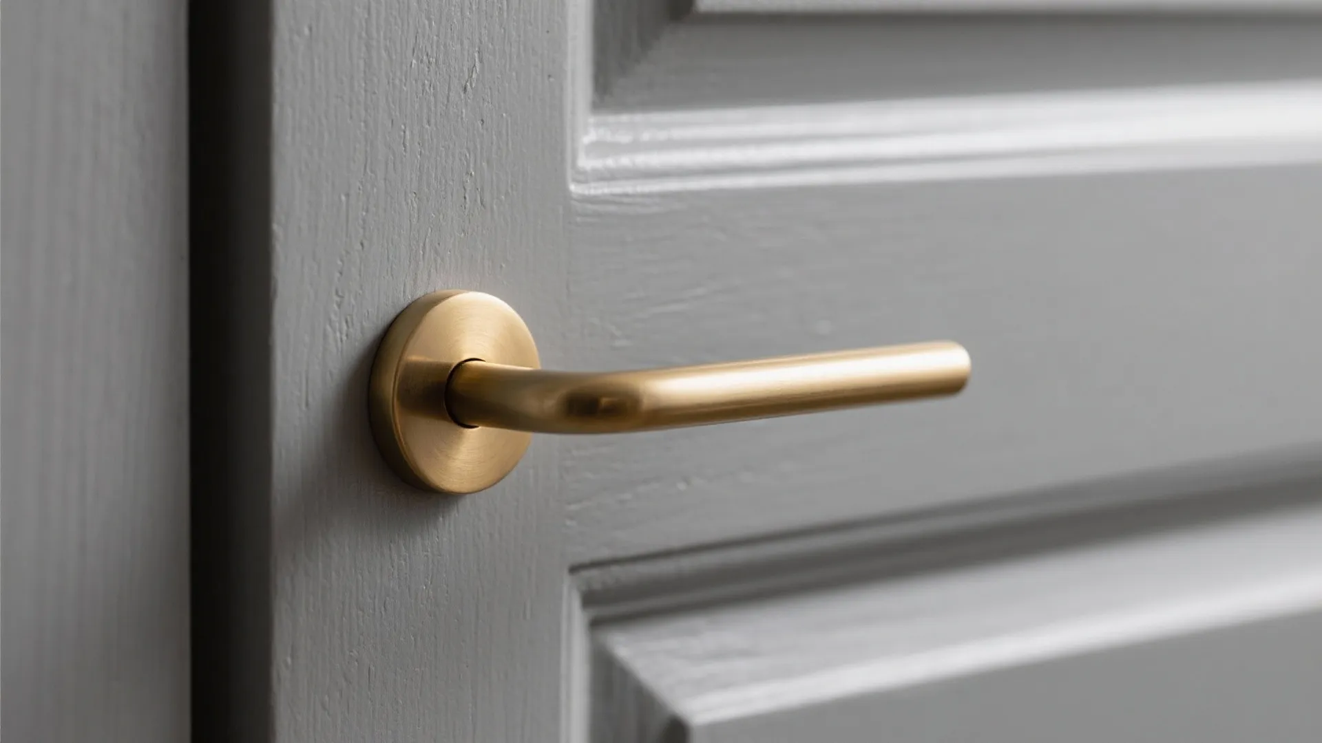 3. Matte grey with brass hardware for contrast