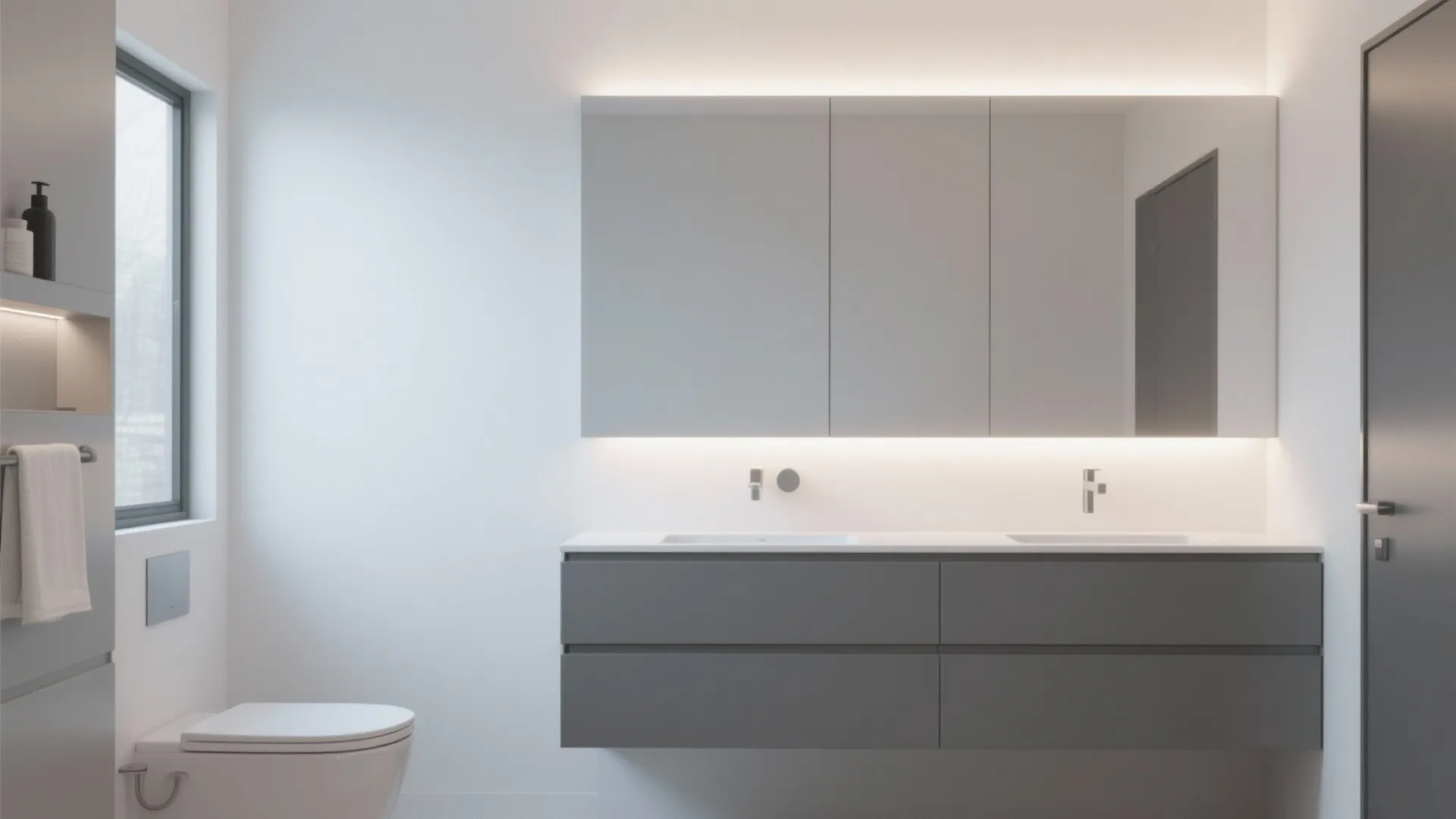 4. Floating Vanity in Matte Grey