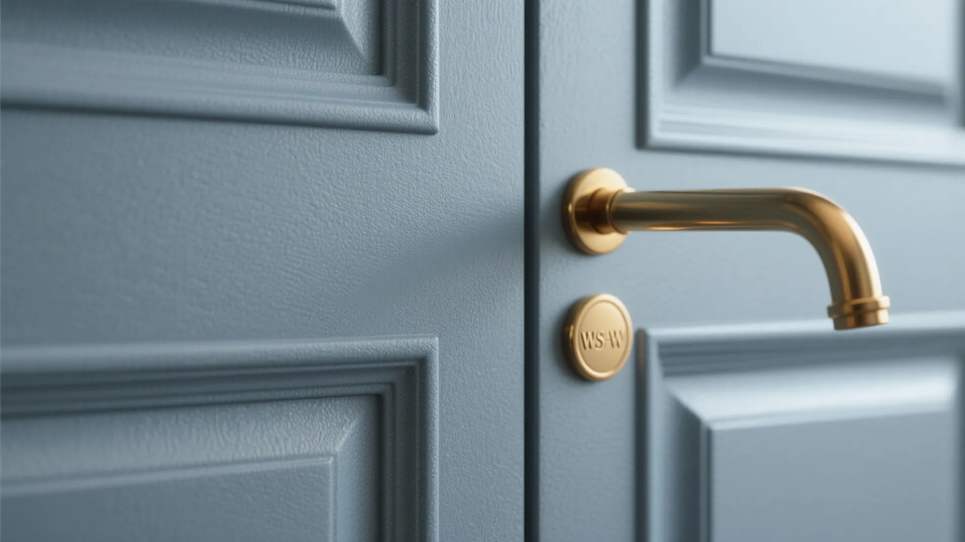 3. Matte grey-blue with brass accents