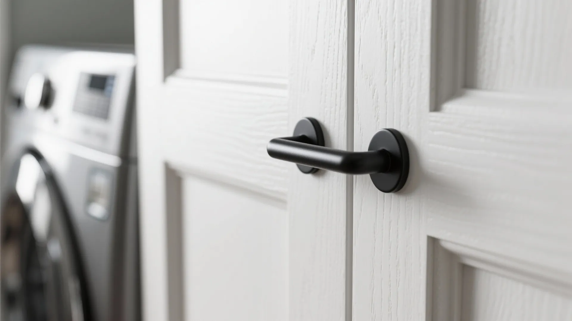 Matte Black Hardware on White Cabinets