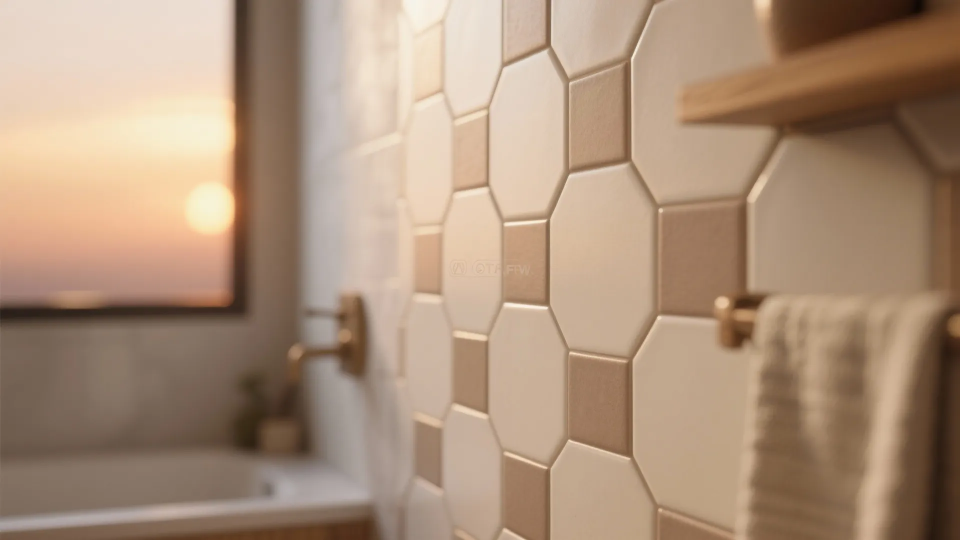 Soft Matte Hex Tiles with Warm Grout