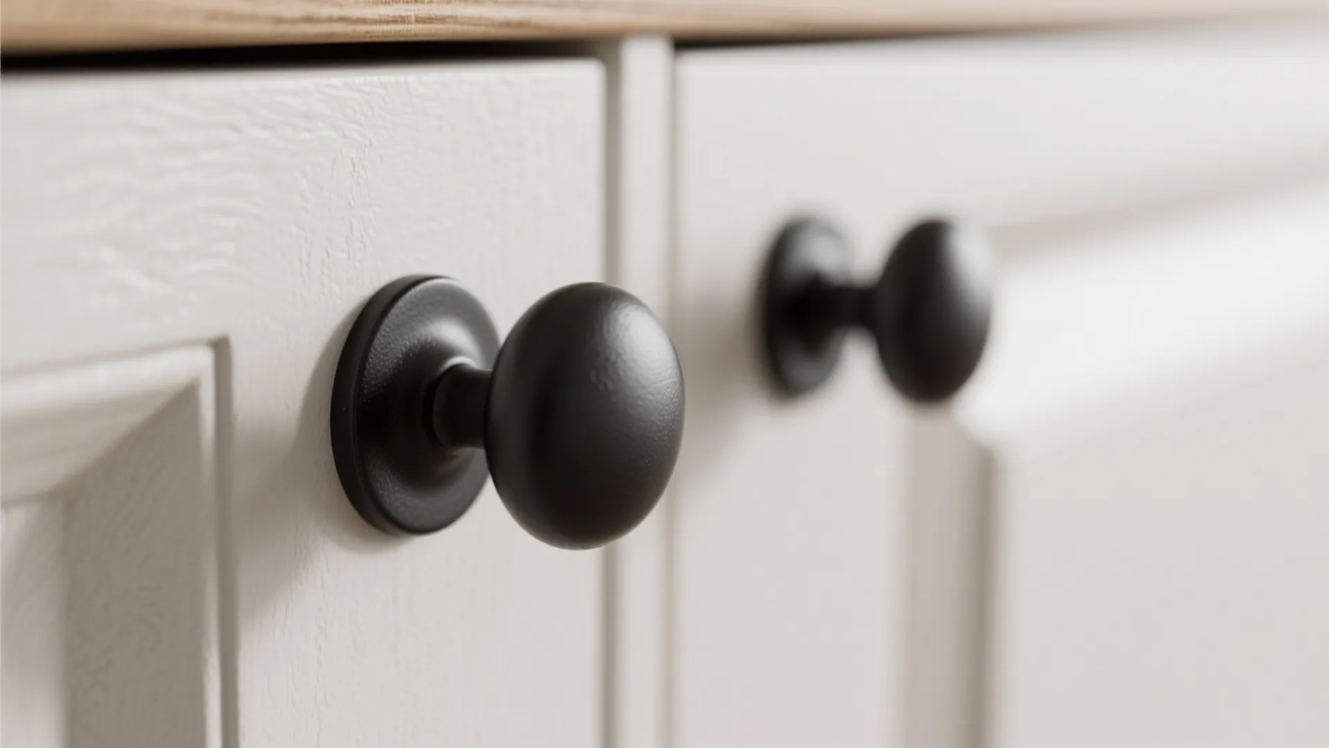 1. Matte knobs for a soft, modern contrast