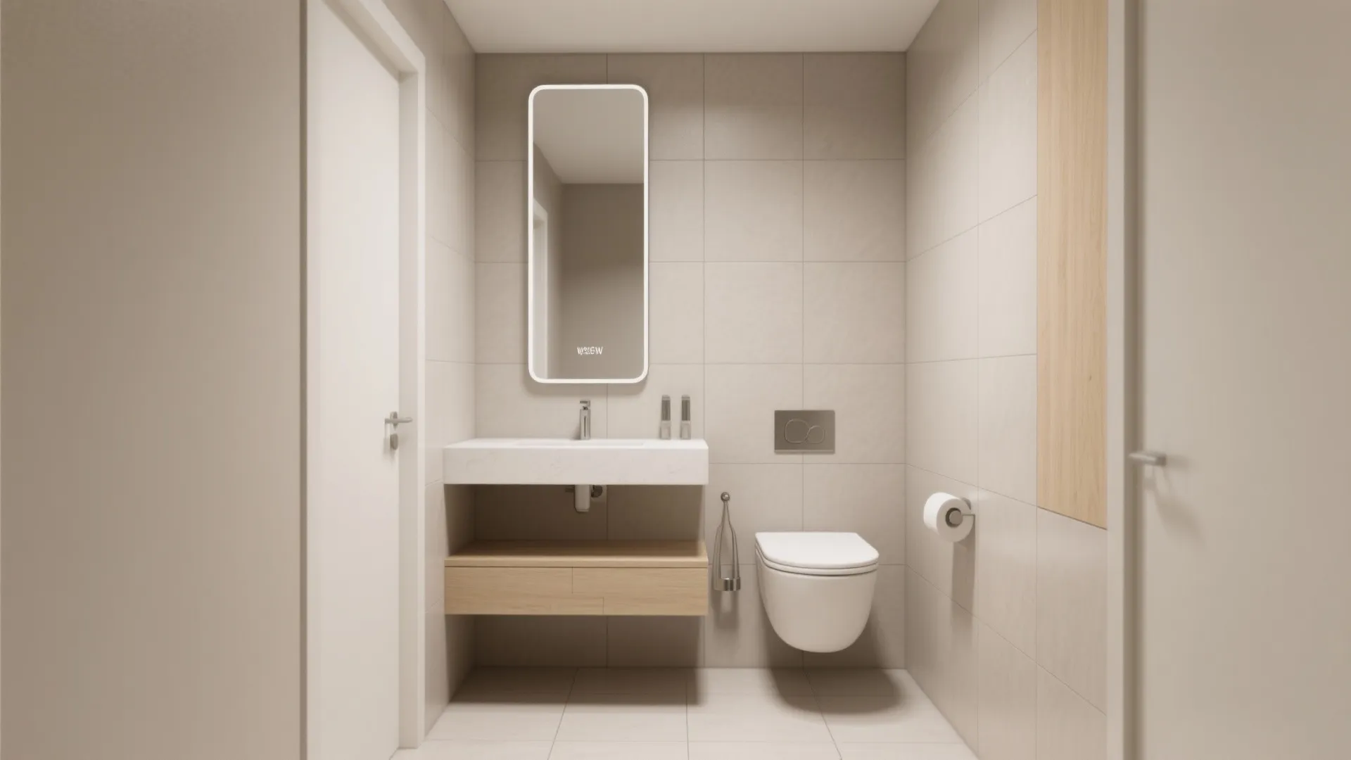 Large-format matte porcelain that visually expands space