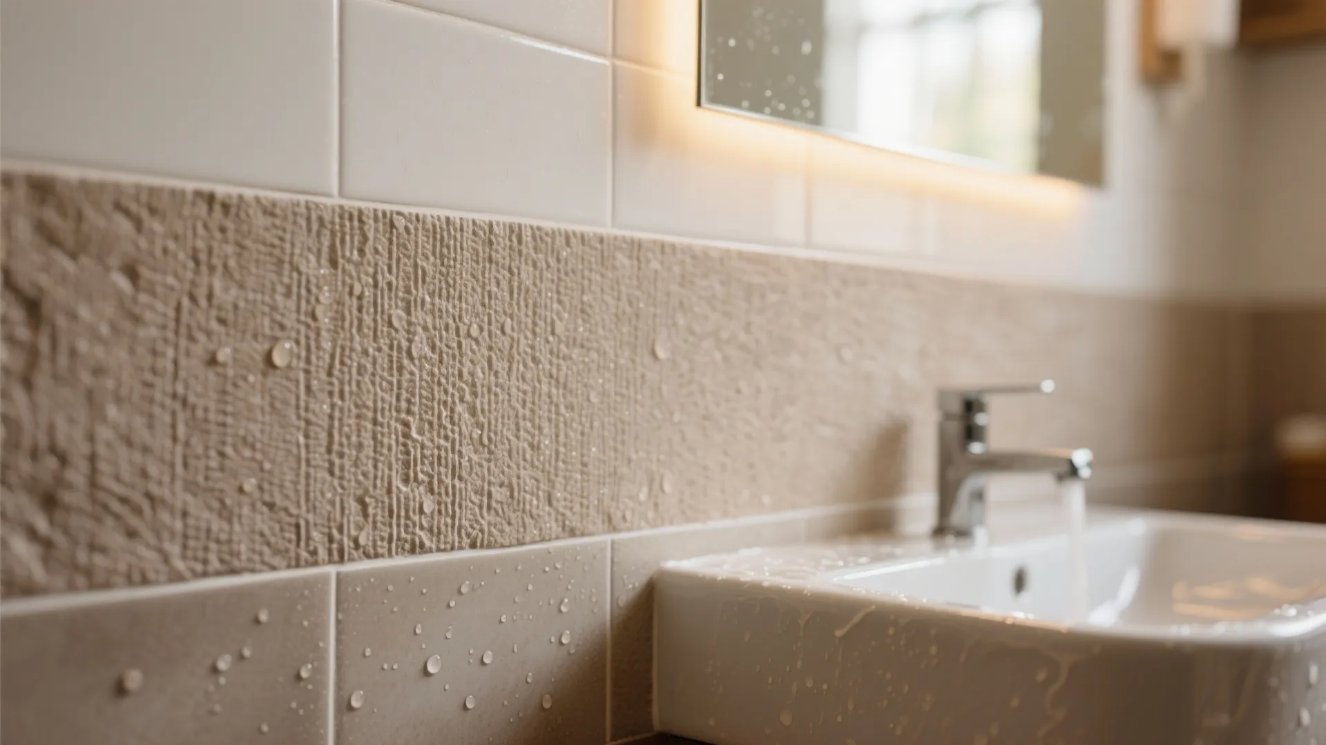 Textured matte wainscot: grip, glare control, and warmth