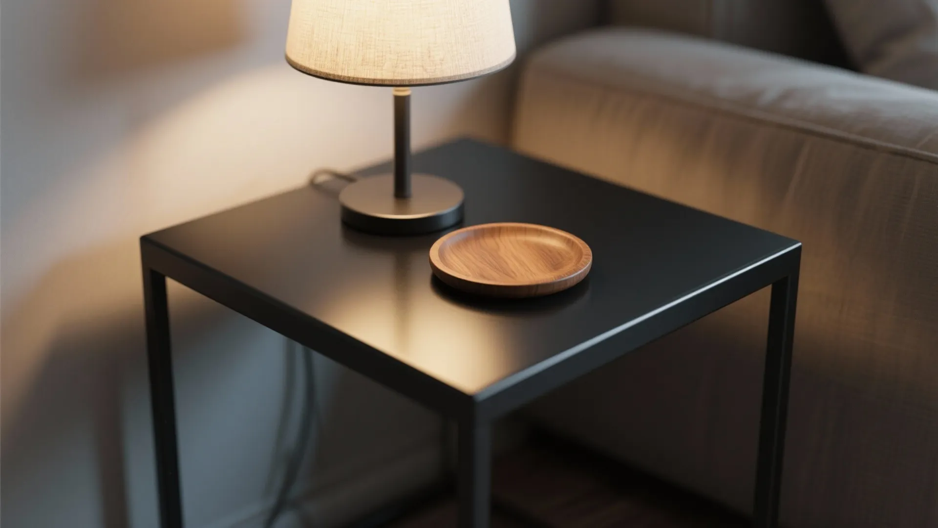 1. Matte Minimalist Metal End Table