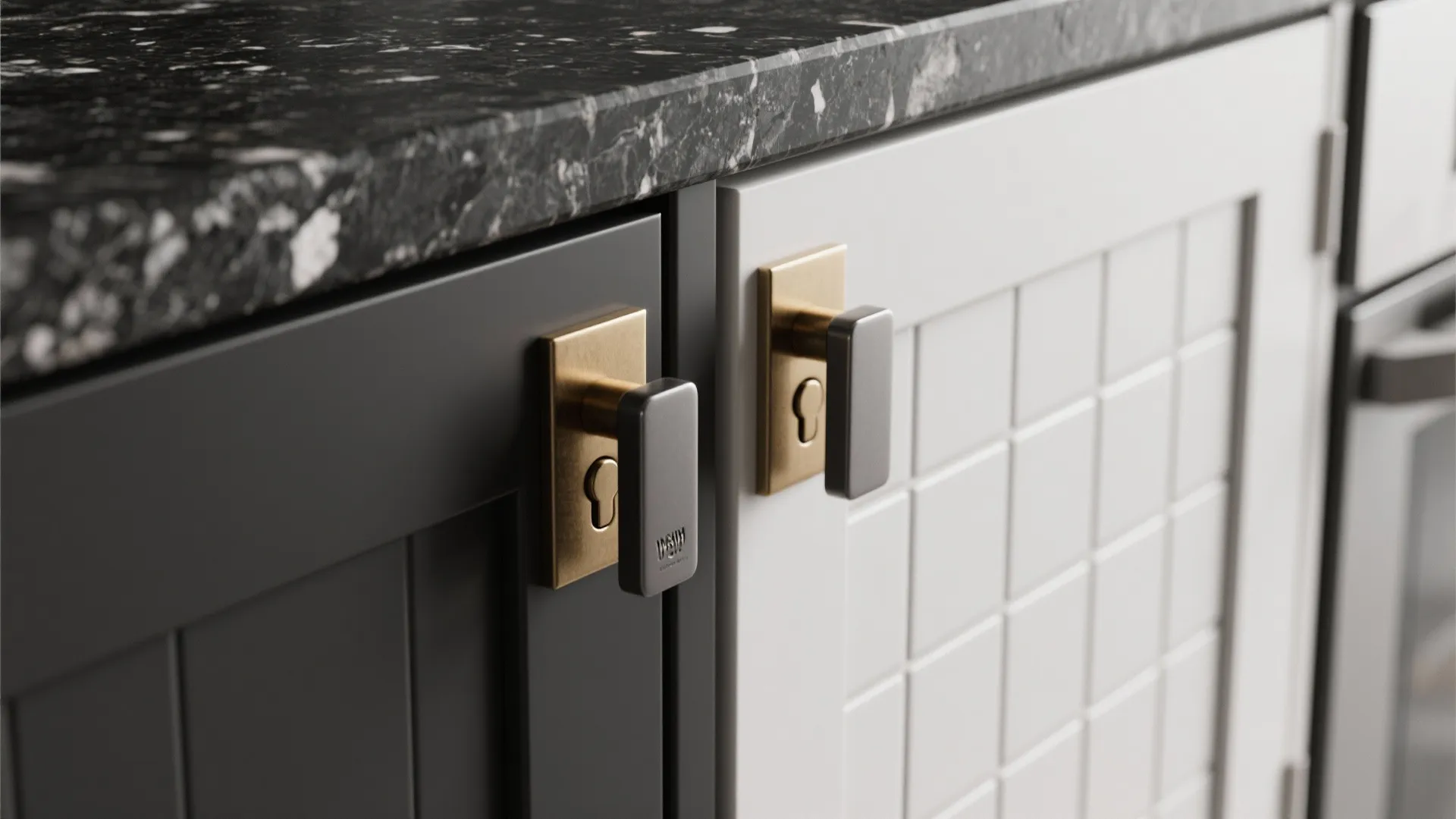 5. Accent with matte metals and textured grout