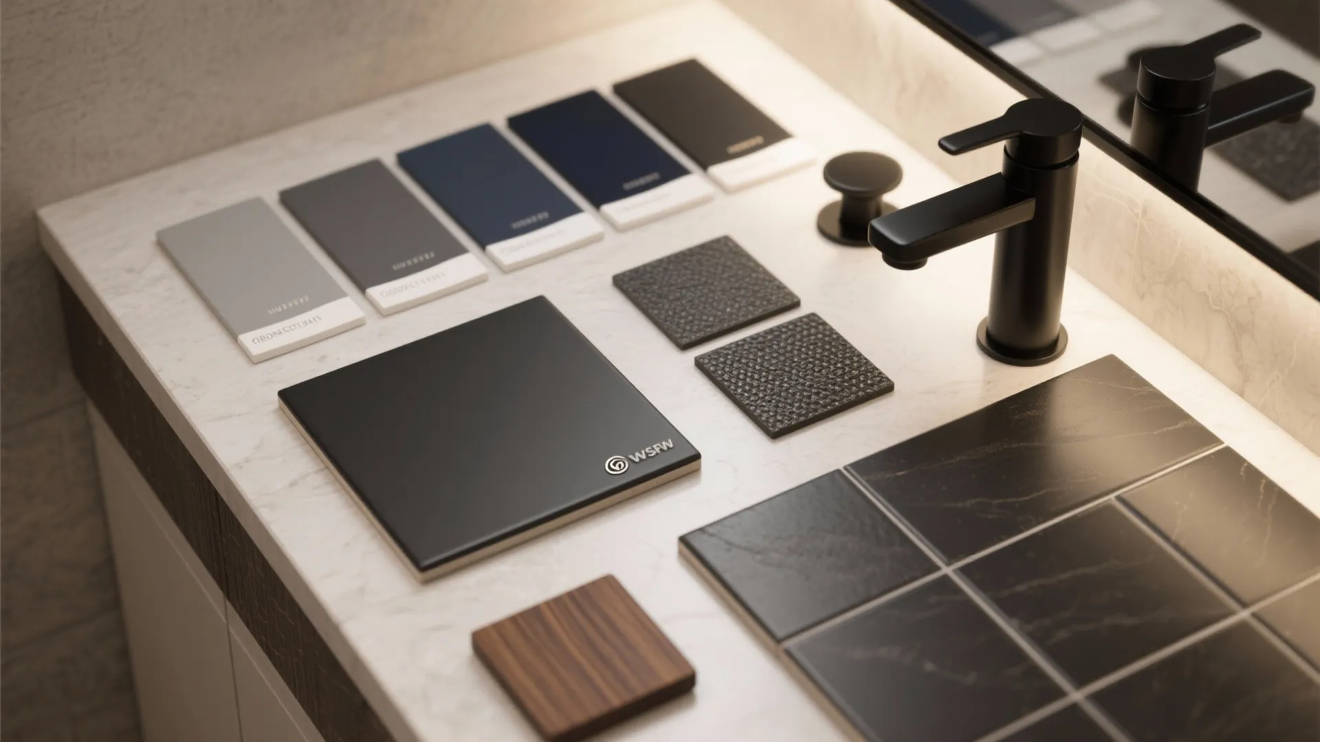 2. Go monochrome + matte finishes for a grown-up vibe