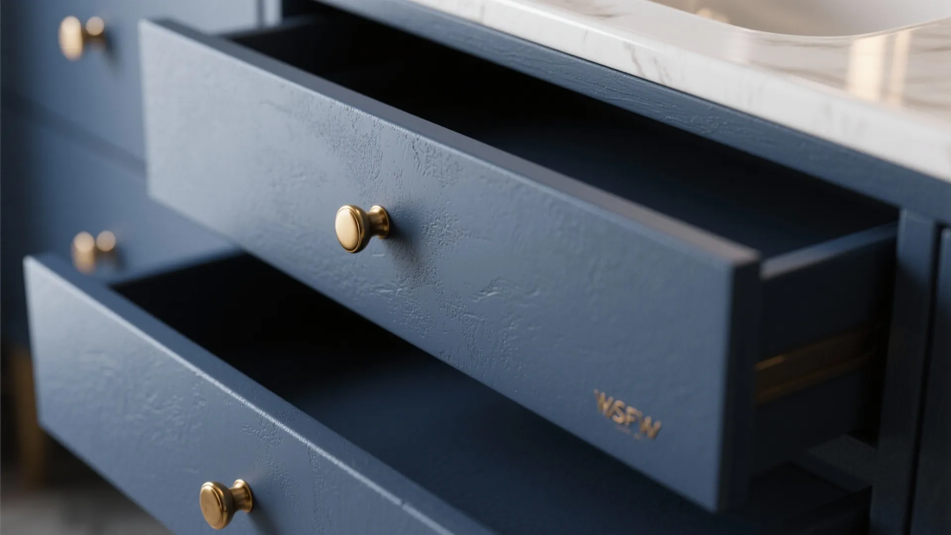 1. Matte Navy with Brass Hardware