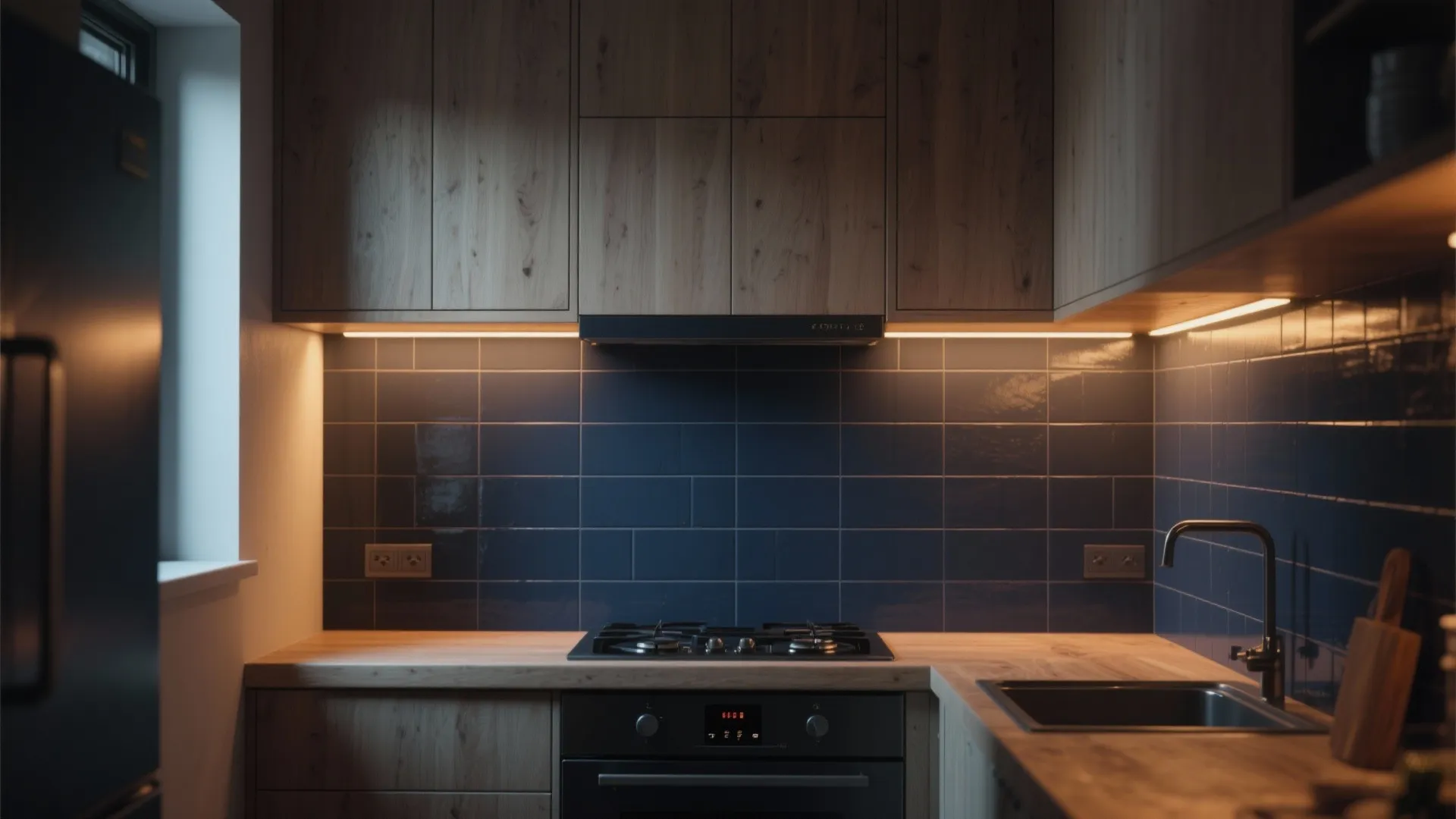 3. Matte Navy Tiles for Drama and Durability