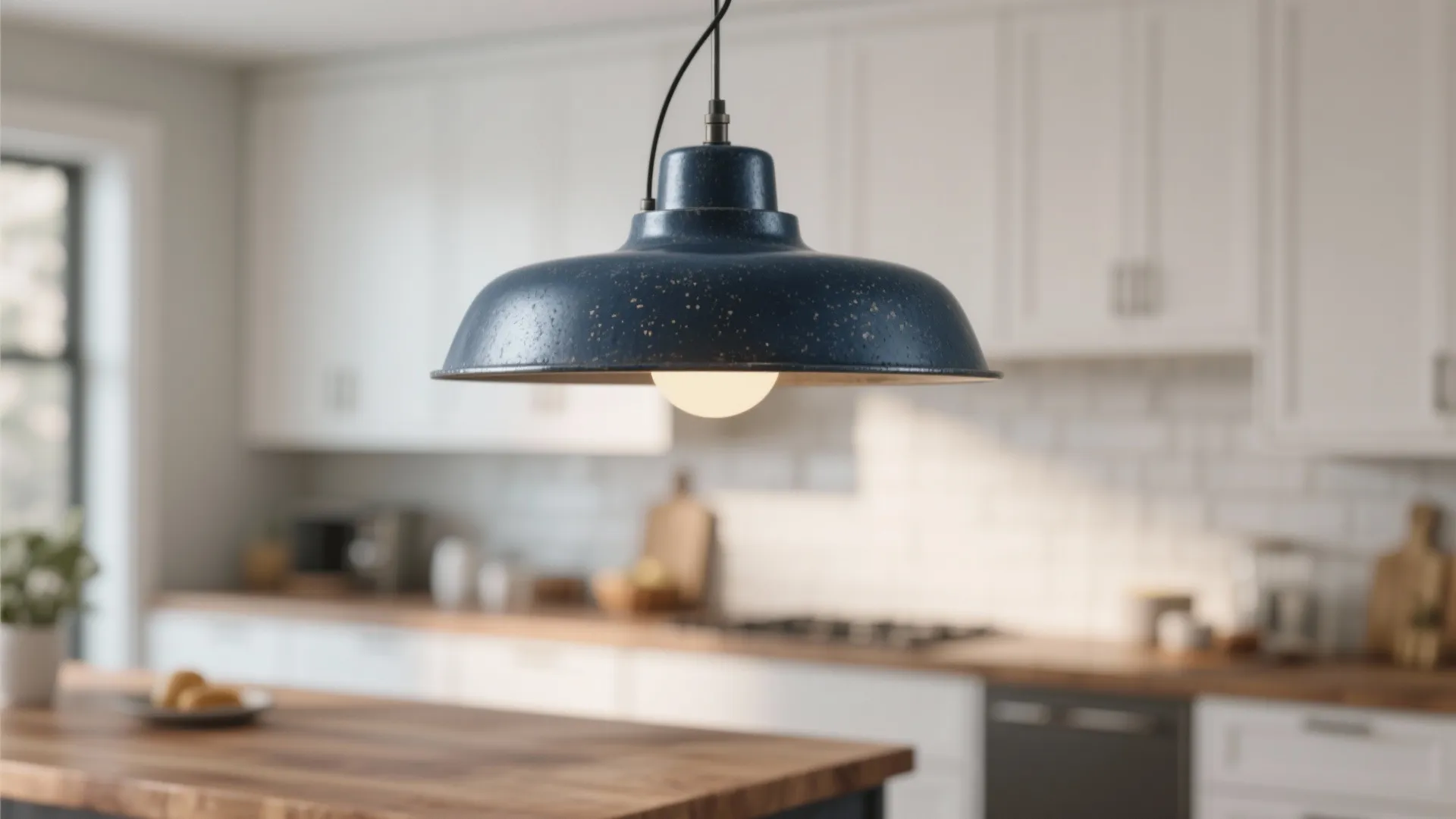 1. Matte navy metal pendants for contrast