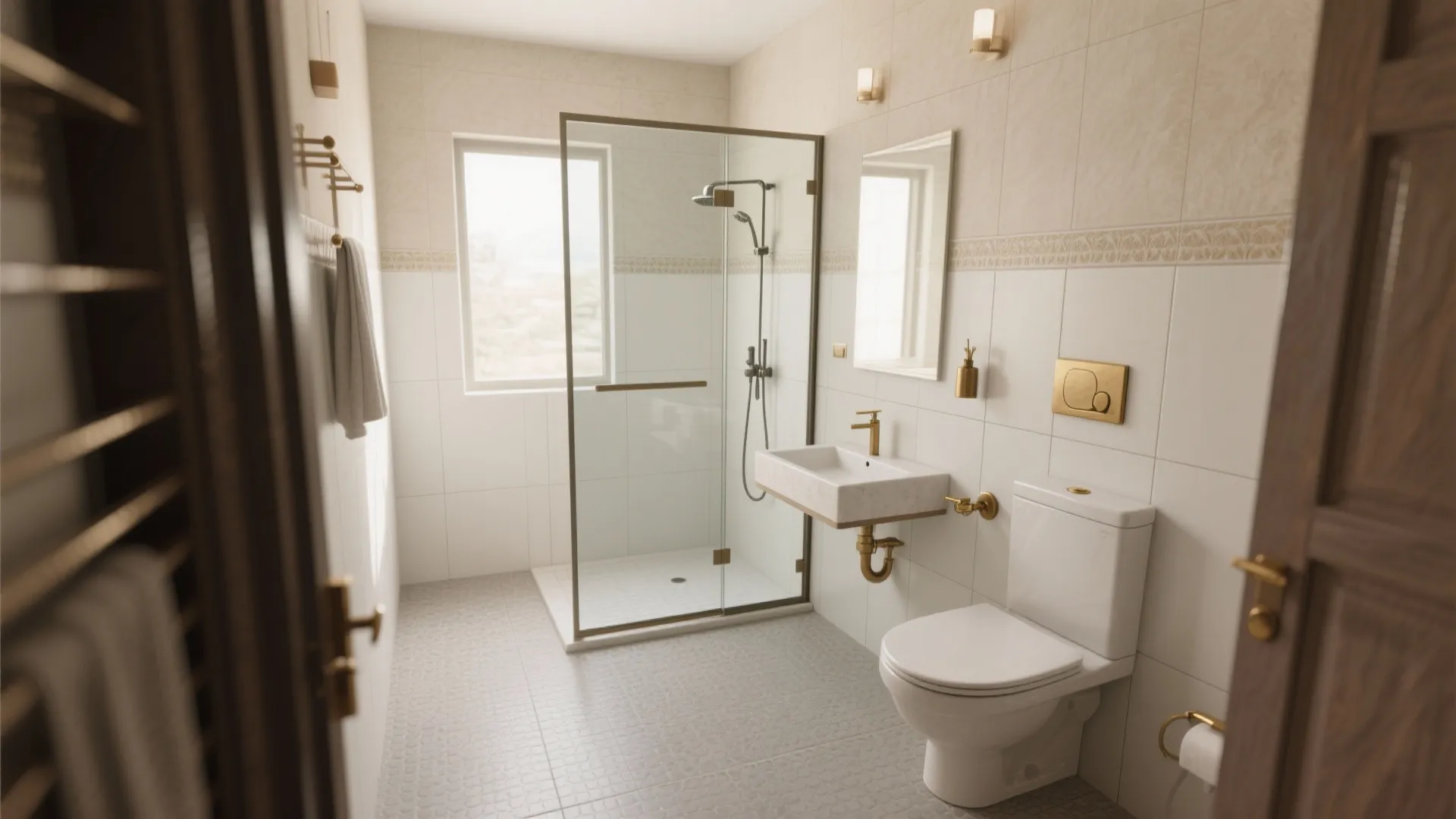 Soft Neutrals + Matte Anti-Skid Floors