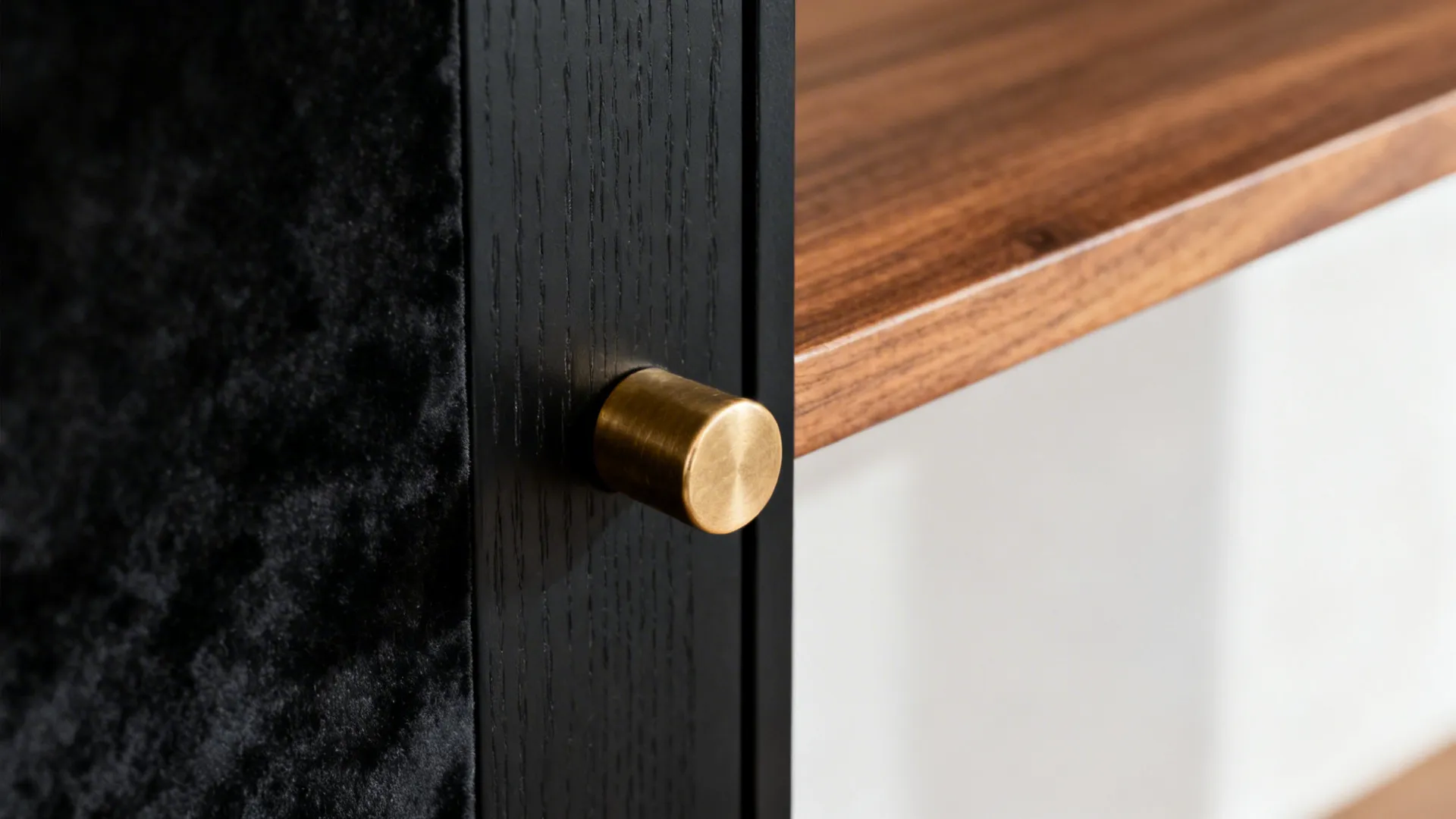 Matte Black Cabinets with Warm Accents