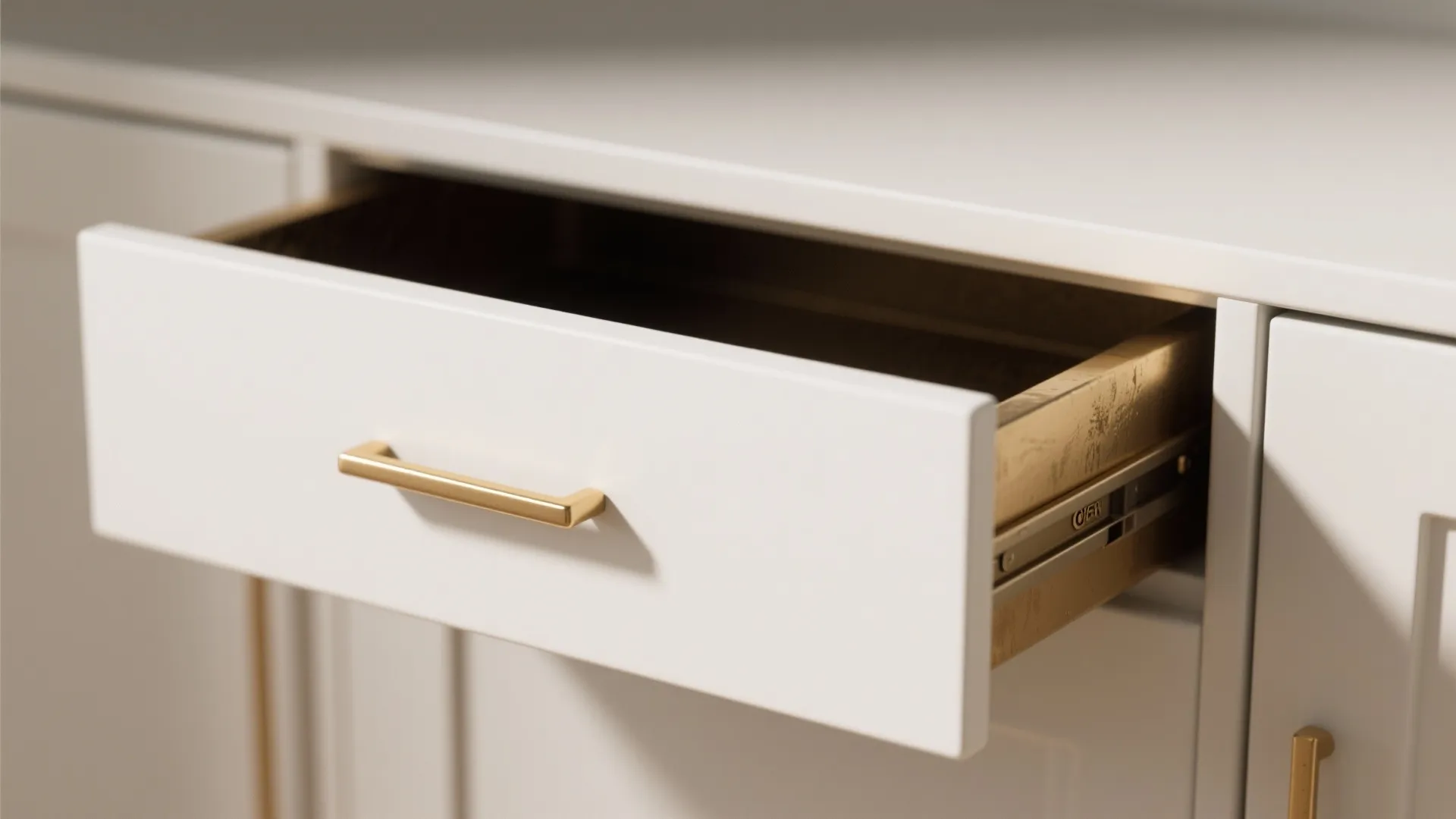 4. Matte off-white with brass hardware