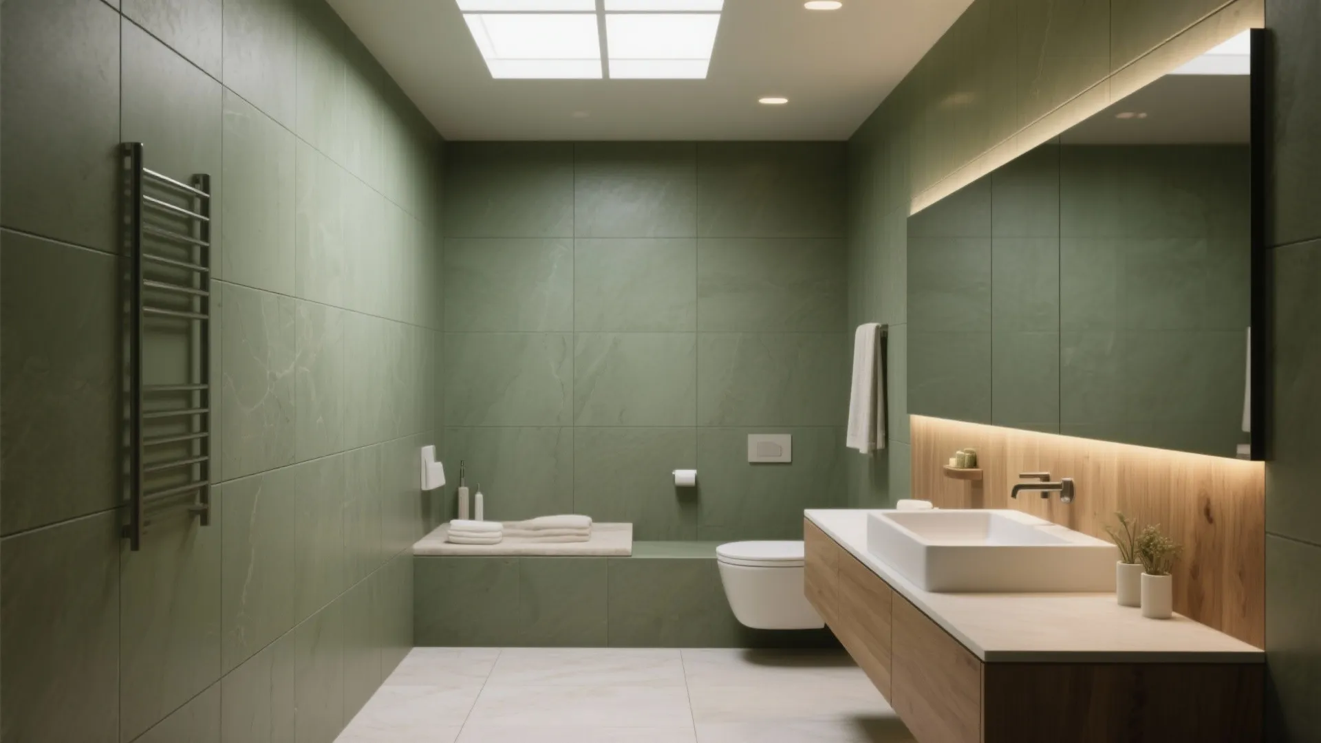 2. Matte Olive Large-Format Slabs