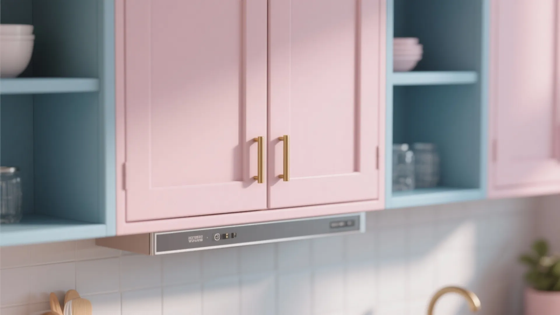 1. Pastel Palette with Matte Cabinets