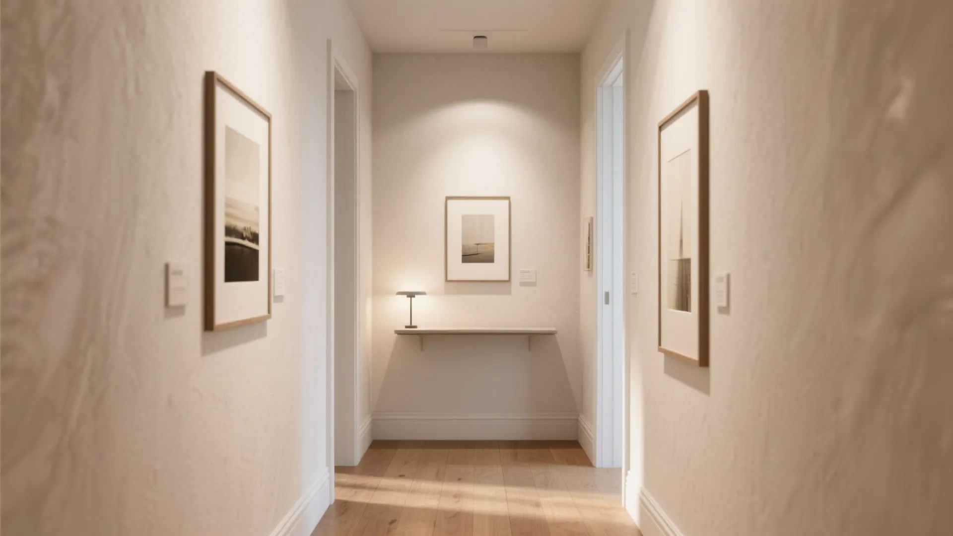 Soft Matte Plaster for a Calm, Gallery-Like Hall