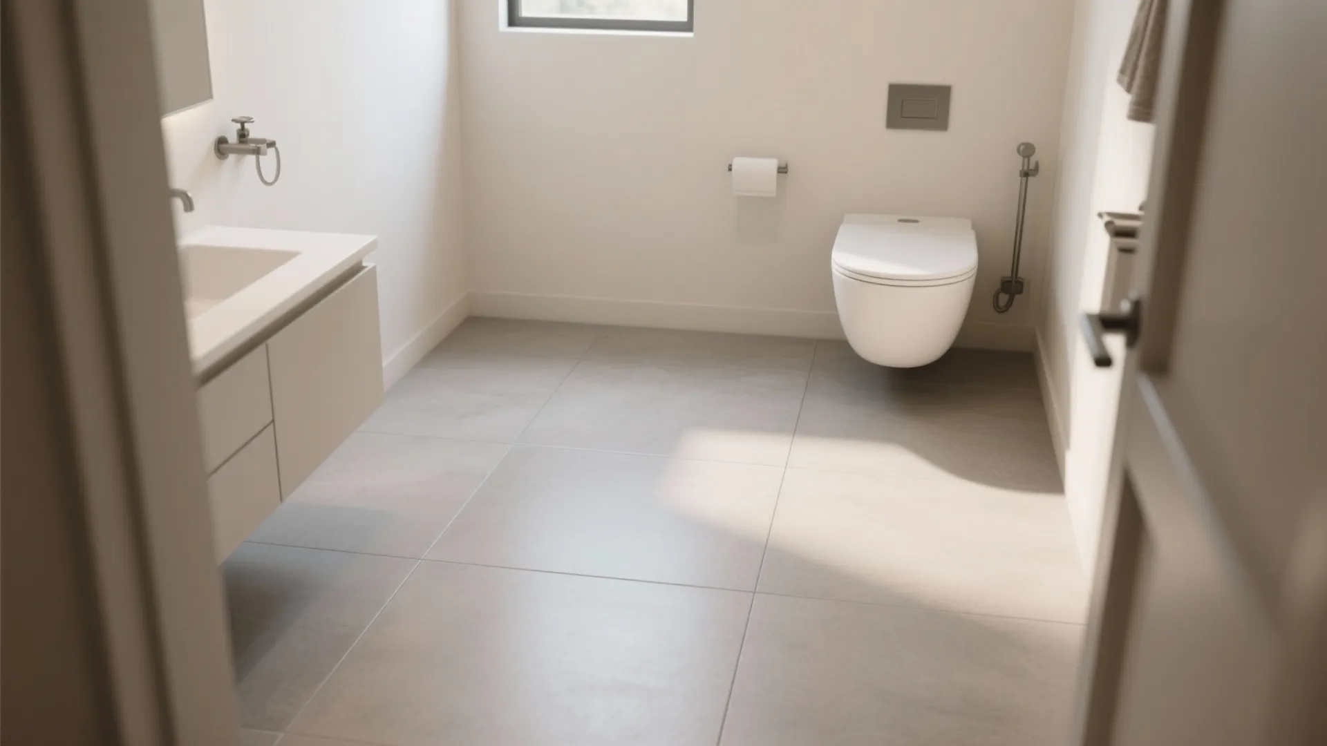 Minimalist matte porcelain floors