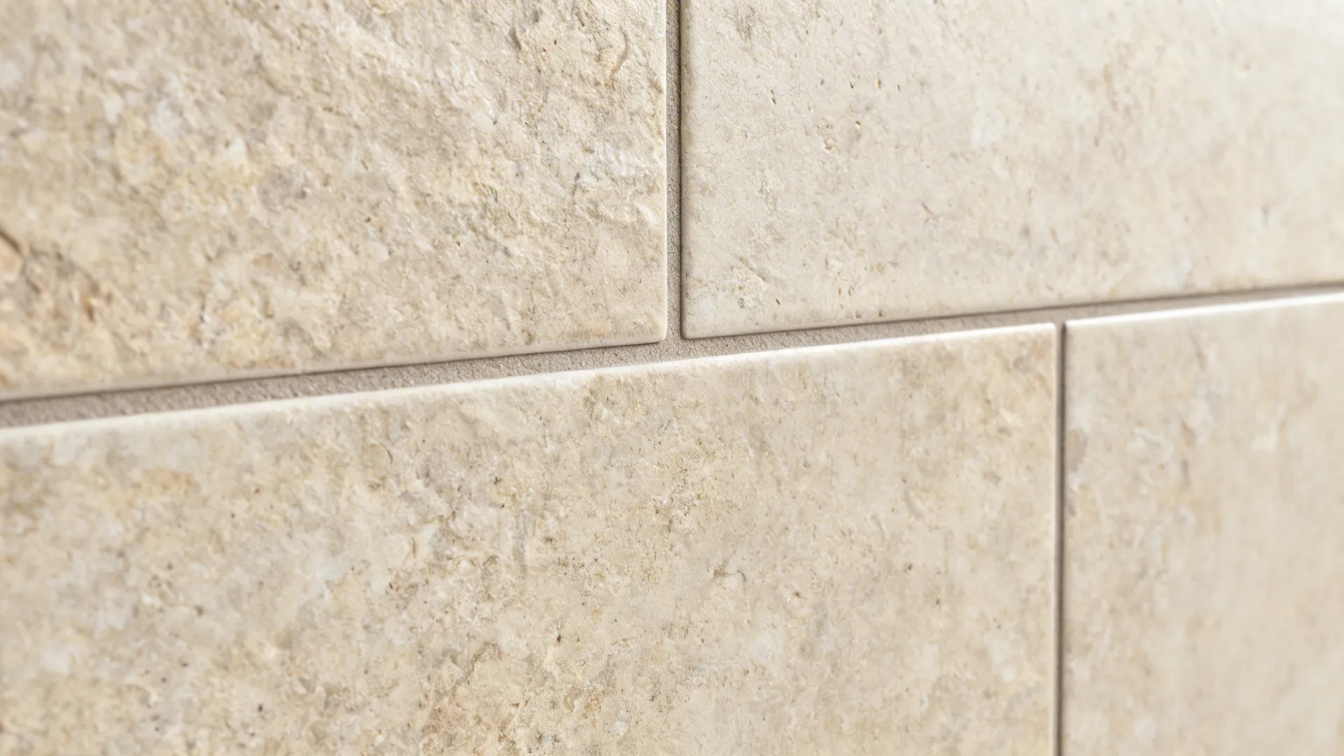 Matte stone-look tiles for a calm, modern vibe