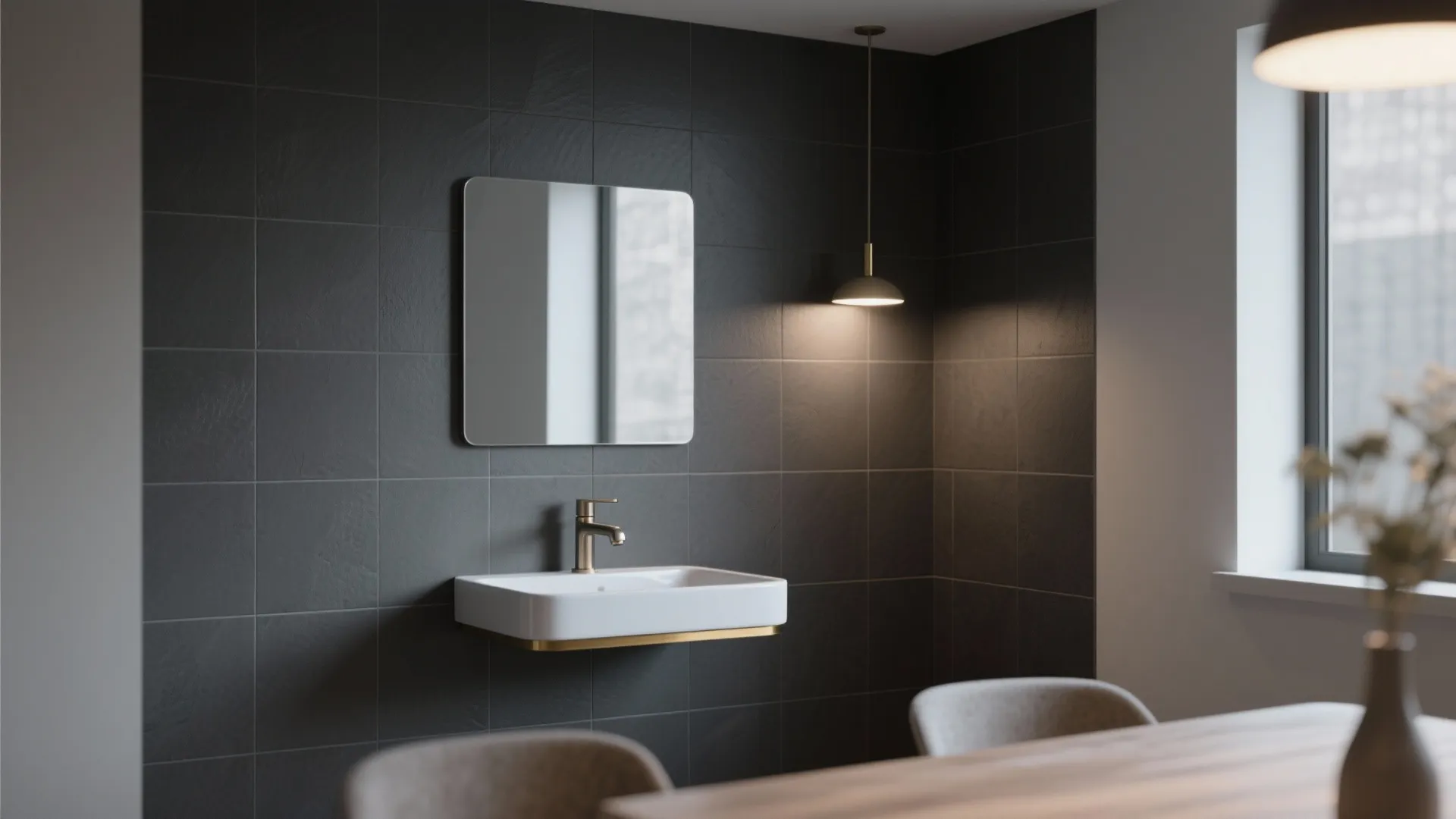Matte Porcelain for a Modern, Low-Glare Niche