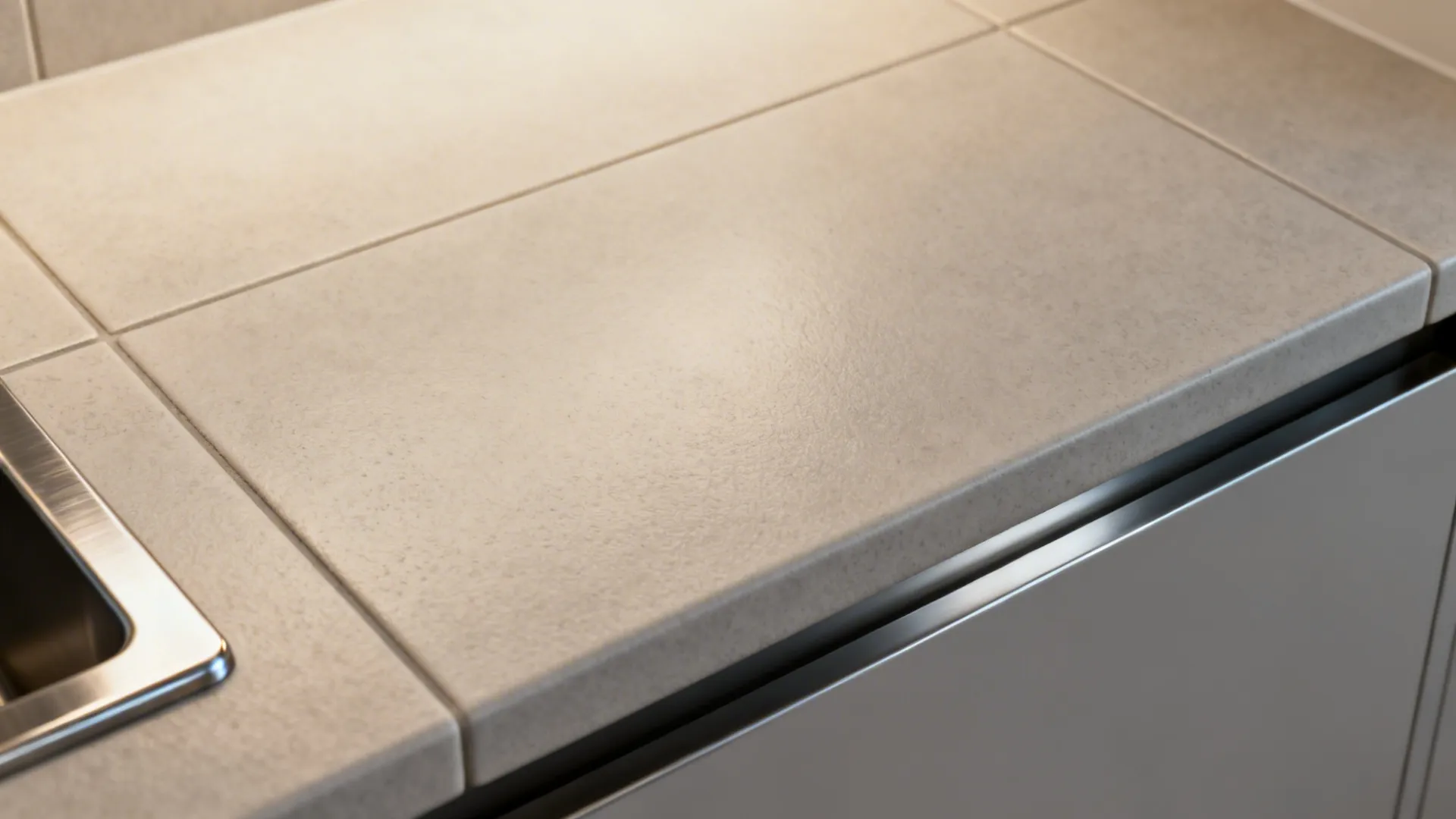 Matte porcelain on the platform for a modern, non-slip finish