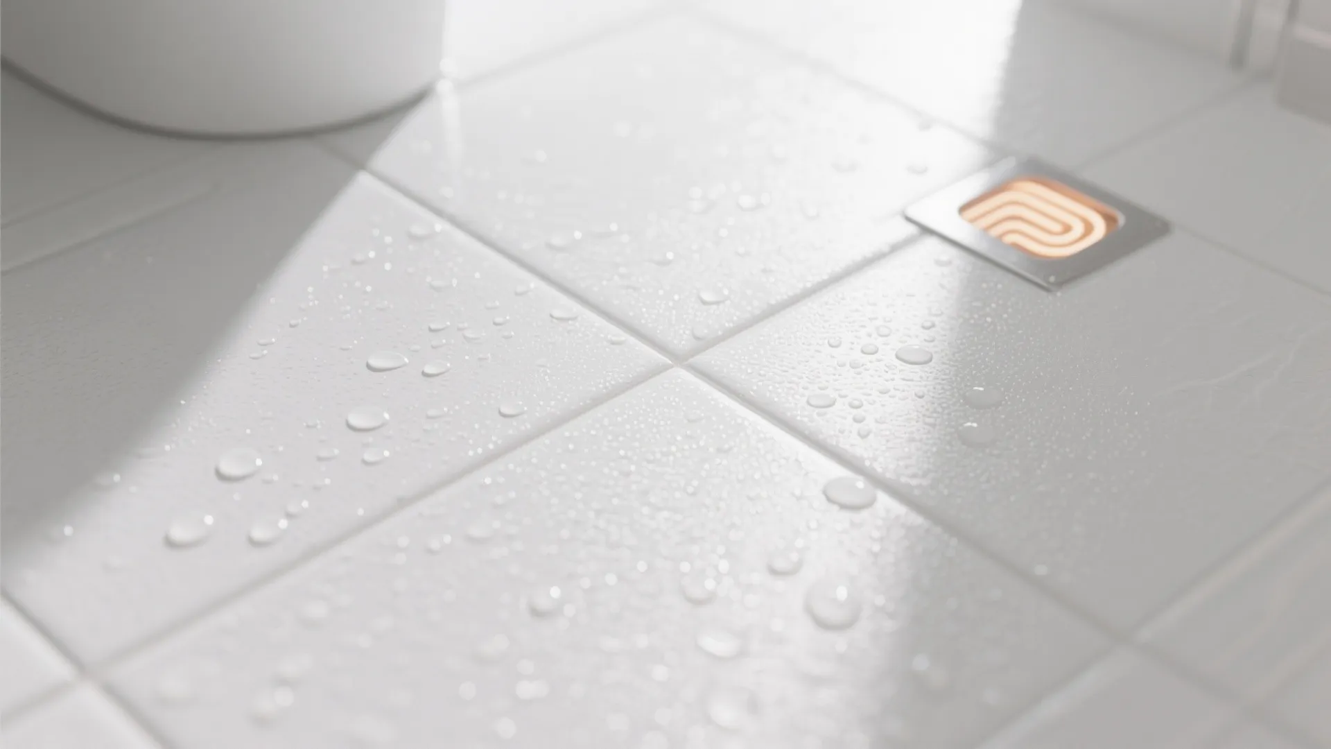 2) Textured matte porcelain for non-slip calm