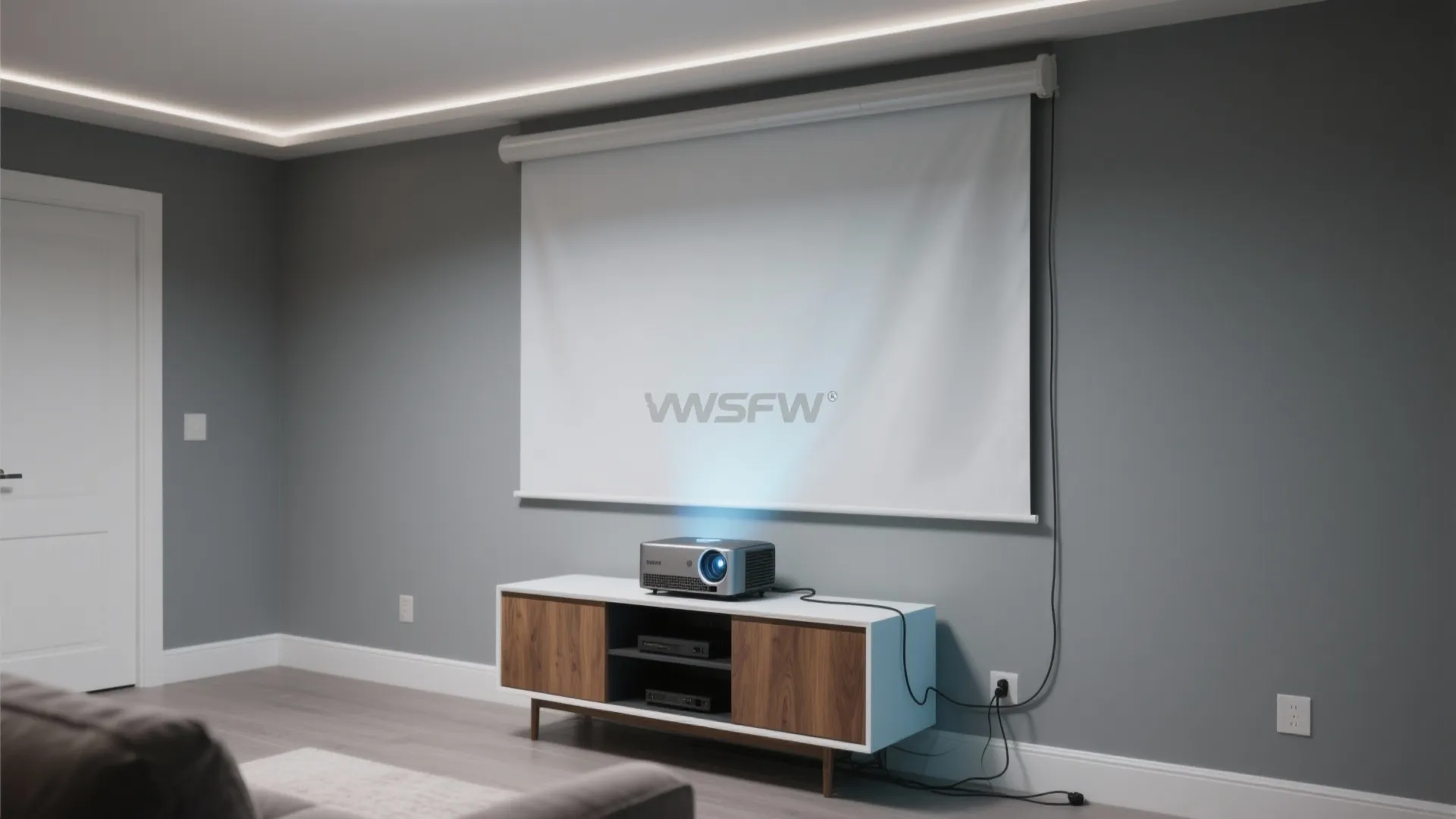 Projection-Ready Matte Wall with Bias Lighting