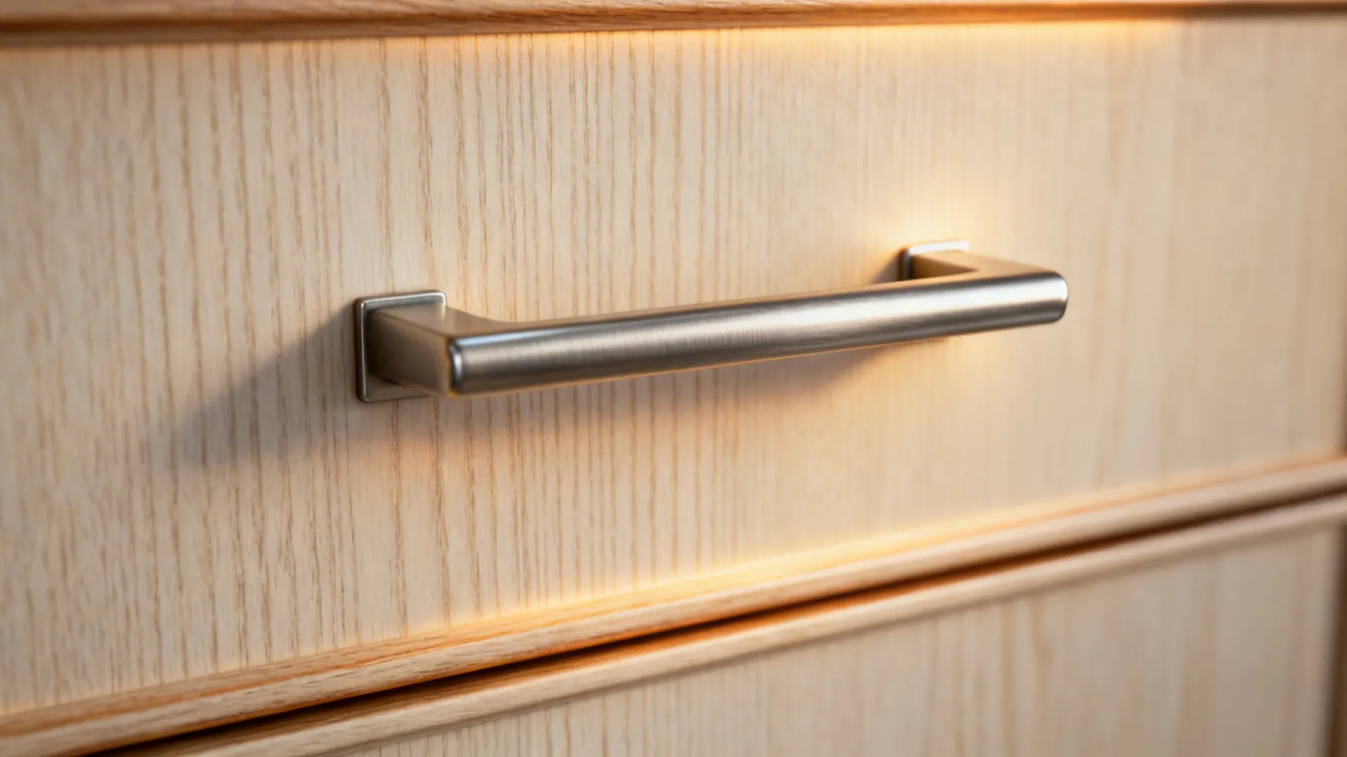 Warm woods and matte hardware for calm character