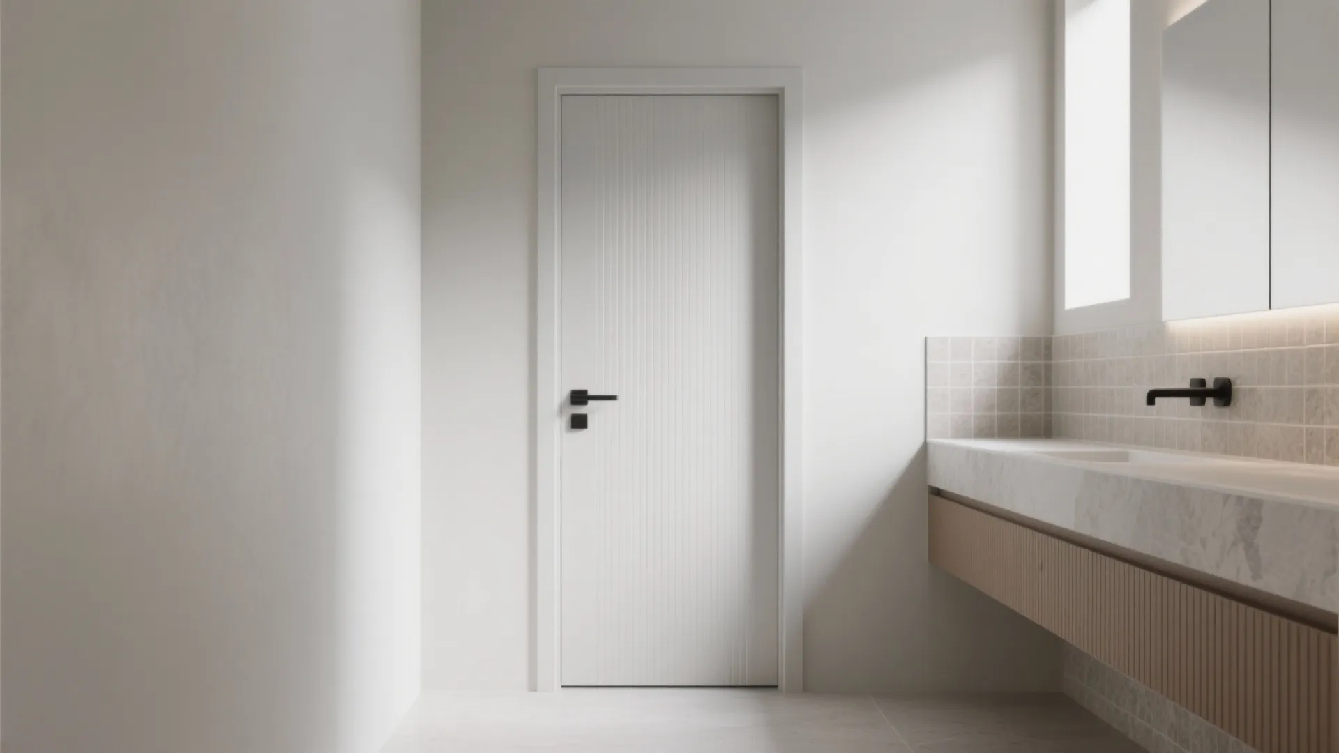 Matte Minimalist PVC Door With Flush Handle