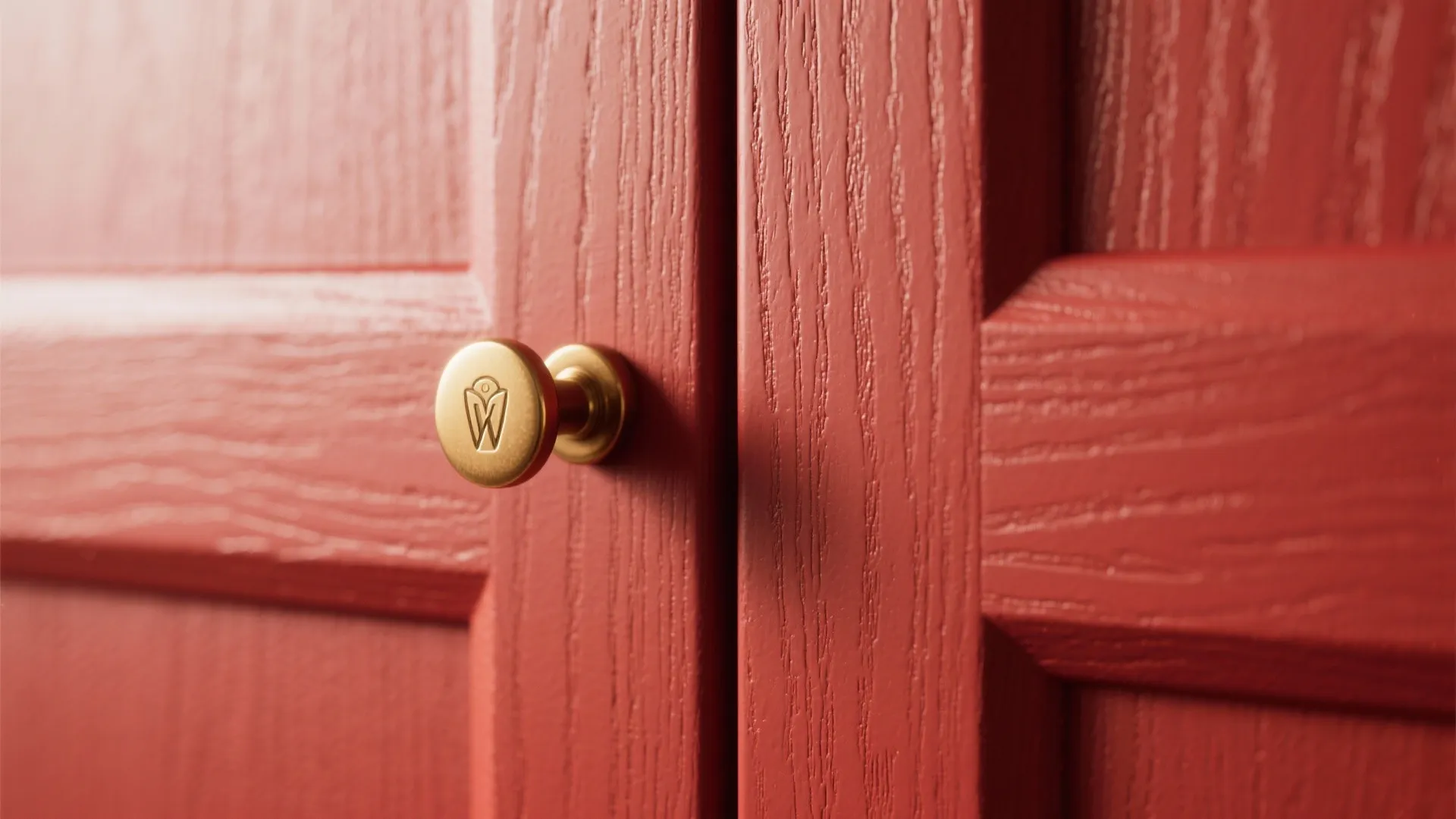4. Matte Red Cabinetry for Subtle Depth
