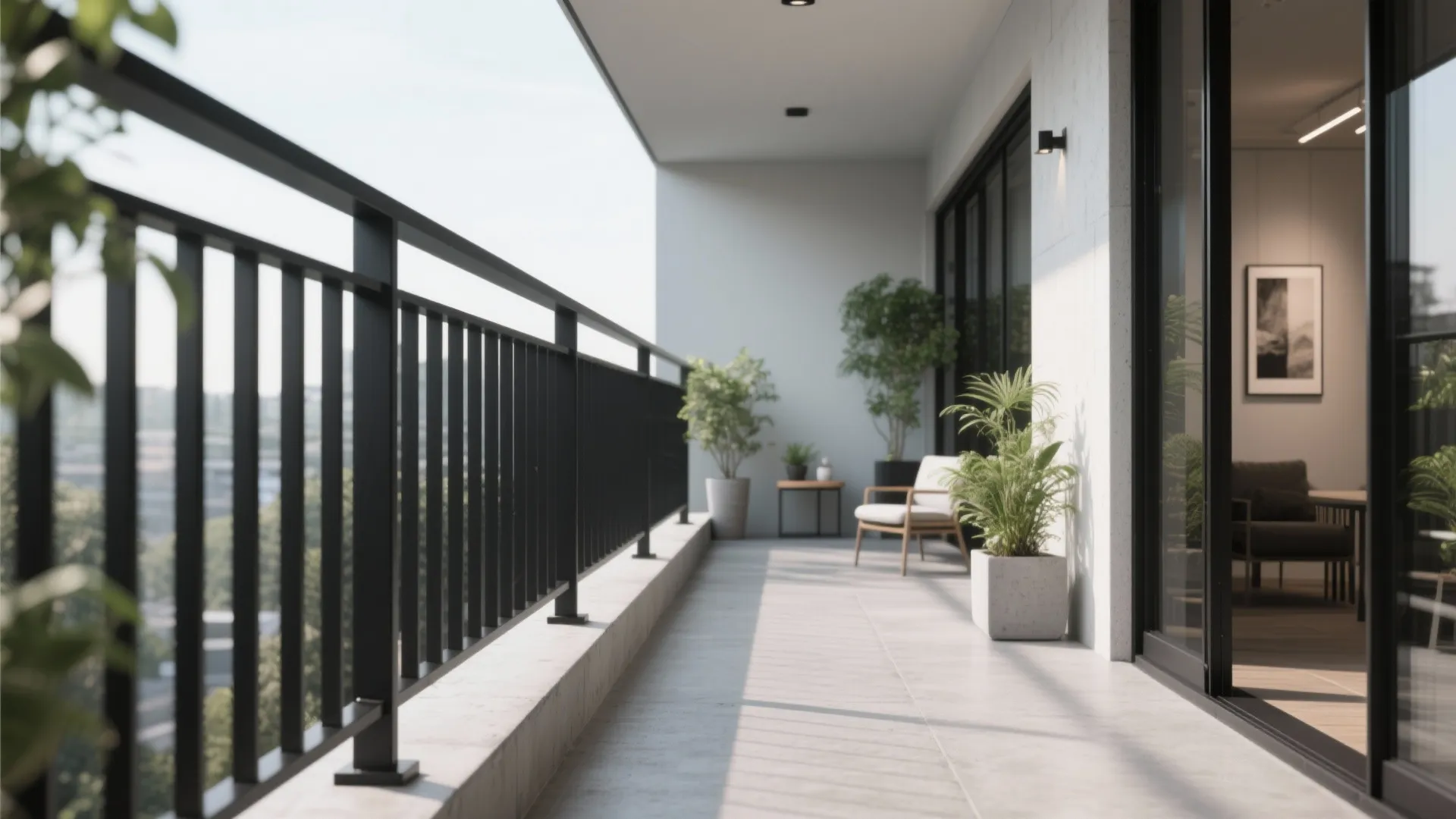 Minimalist Steel Railings with Matte Finishes