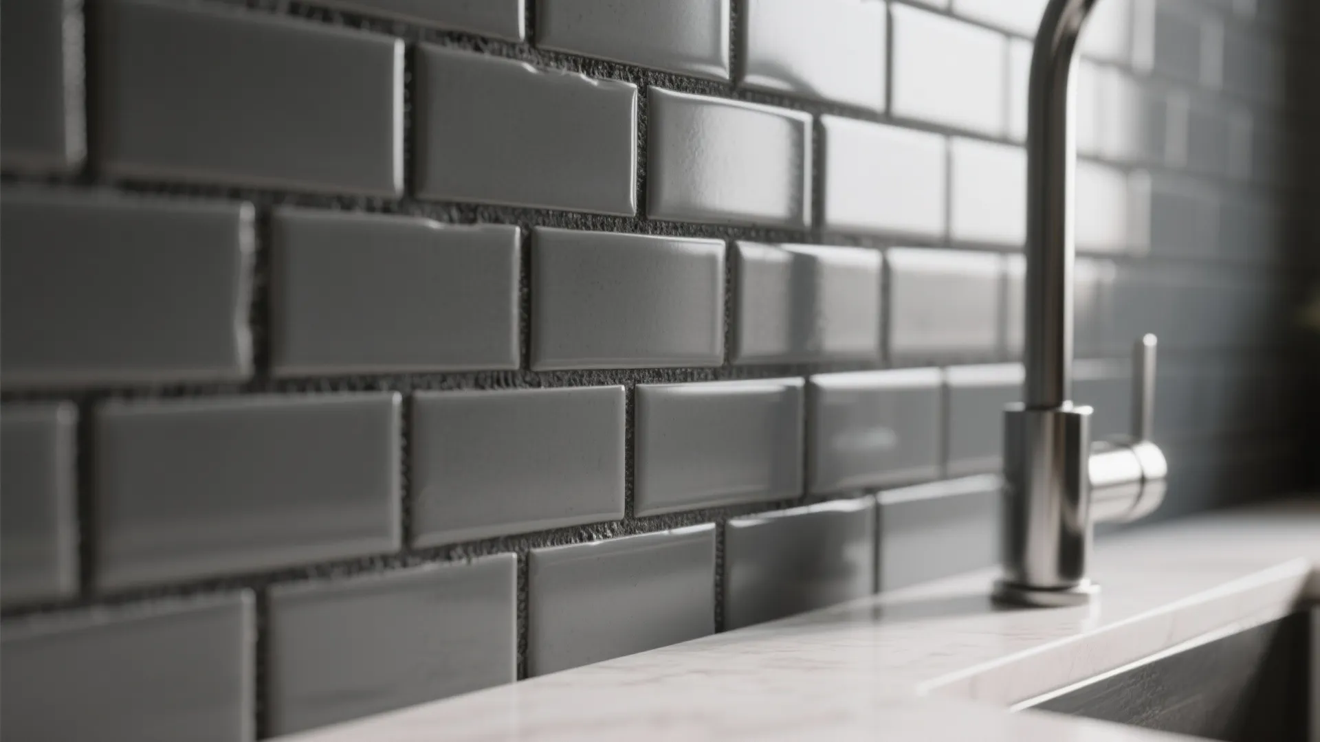 1. Matte subway tiles with dark grout