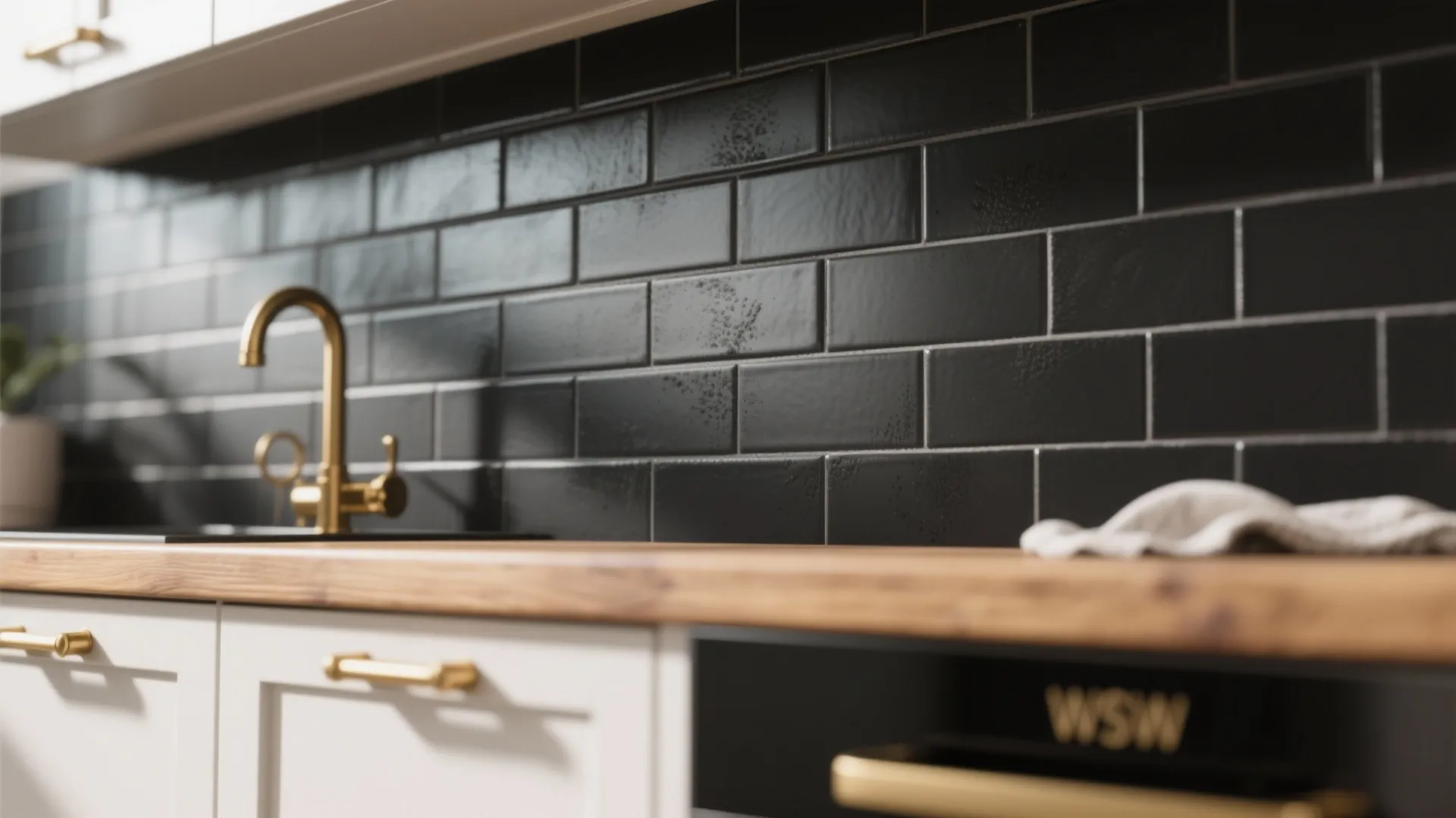1. Matte black subway tiles for a timeless look