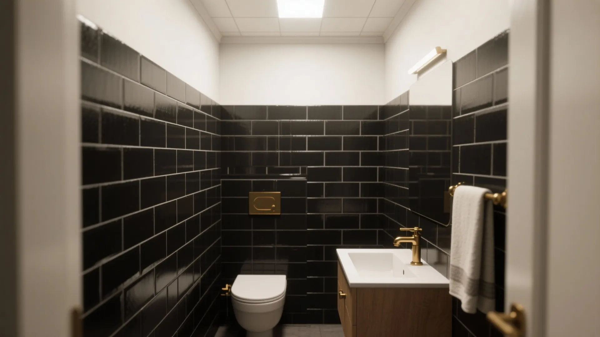 1. Matte black subway tiles for timeless drama