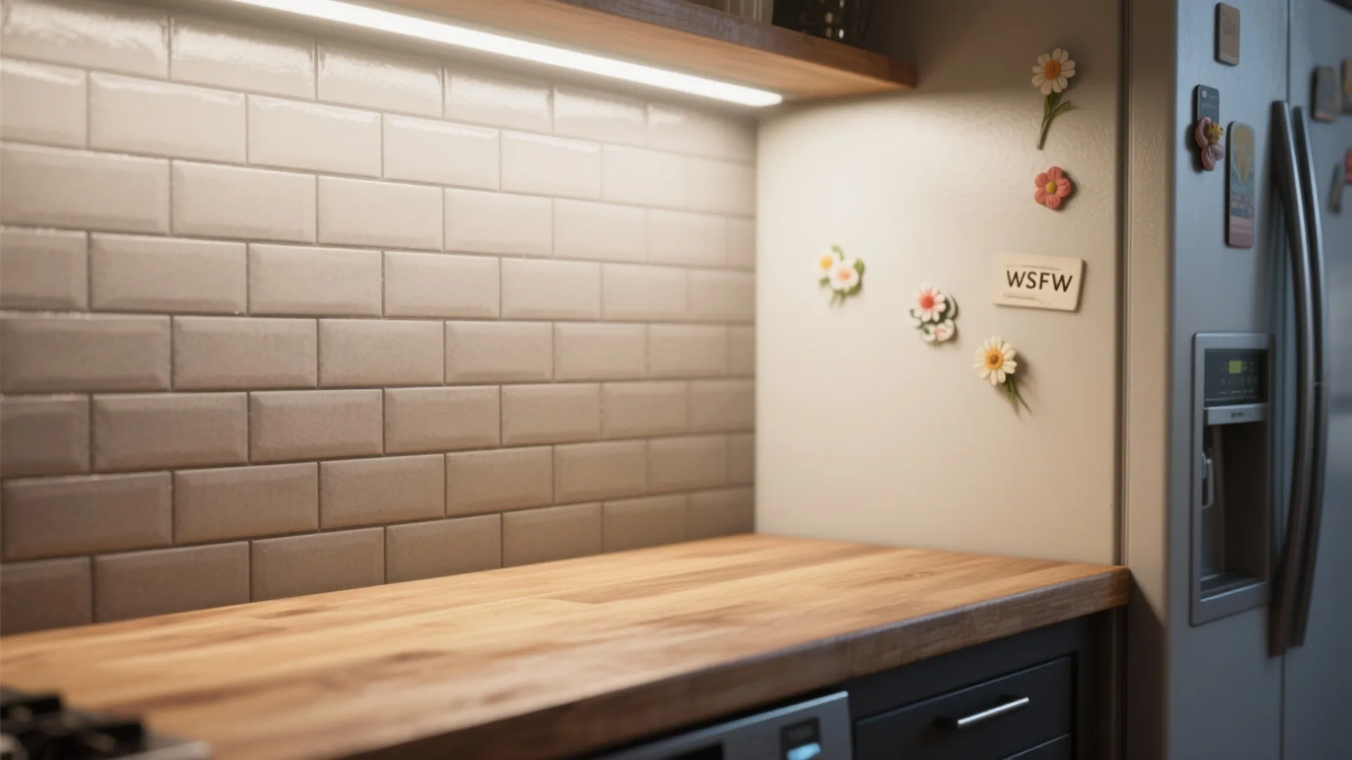 1. Matte subway tiles in warm grey