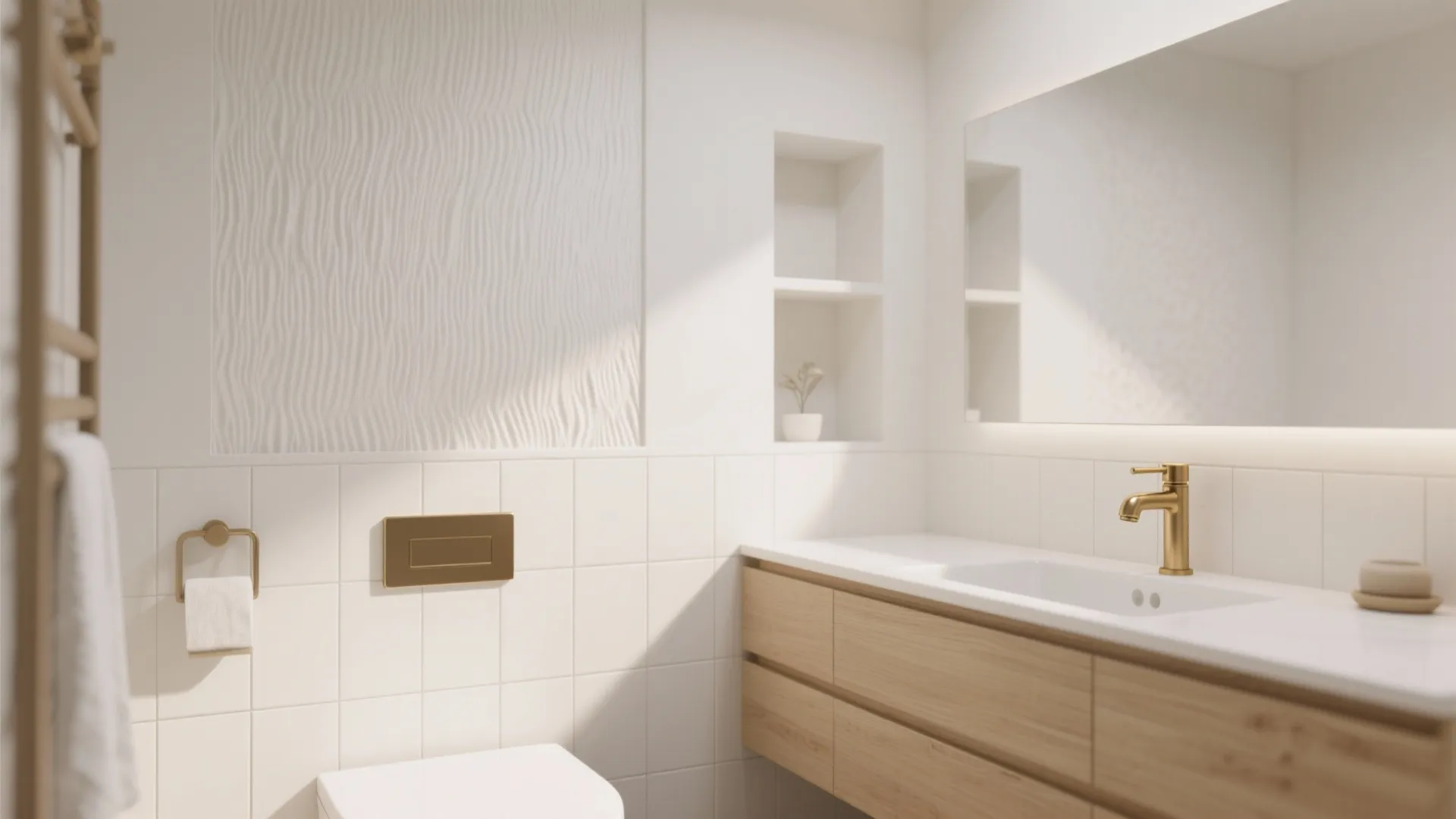 Matte White + Textured Field Tiles