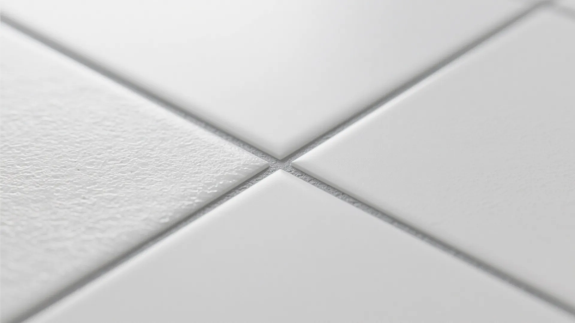 Matte White Tiles with Textured Grout Lines