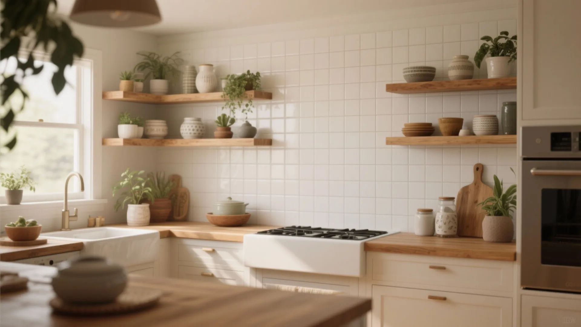 4. Matte Finish with Integrated Shelving