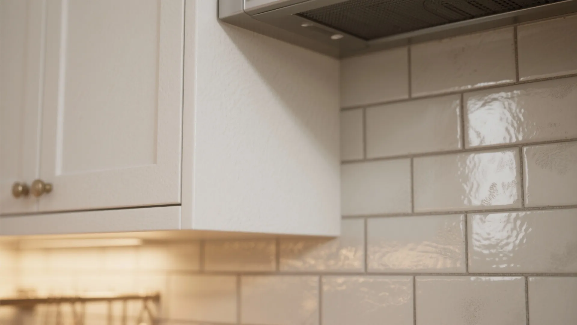 2. Matte Cabinets + Glossy Backsplash