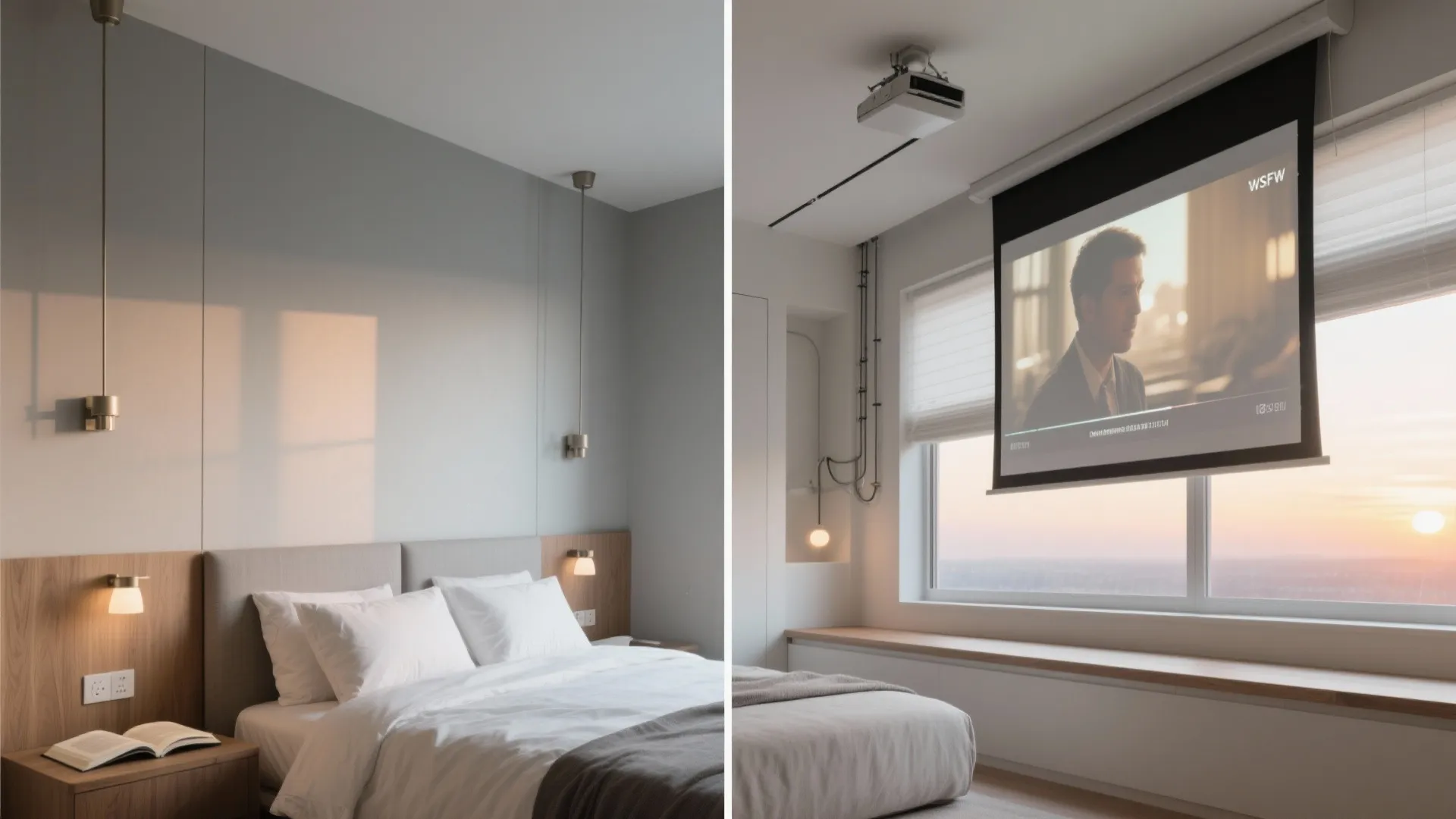 Idea 5: Projector-friendly matte wall with a hidden screen