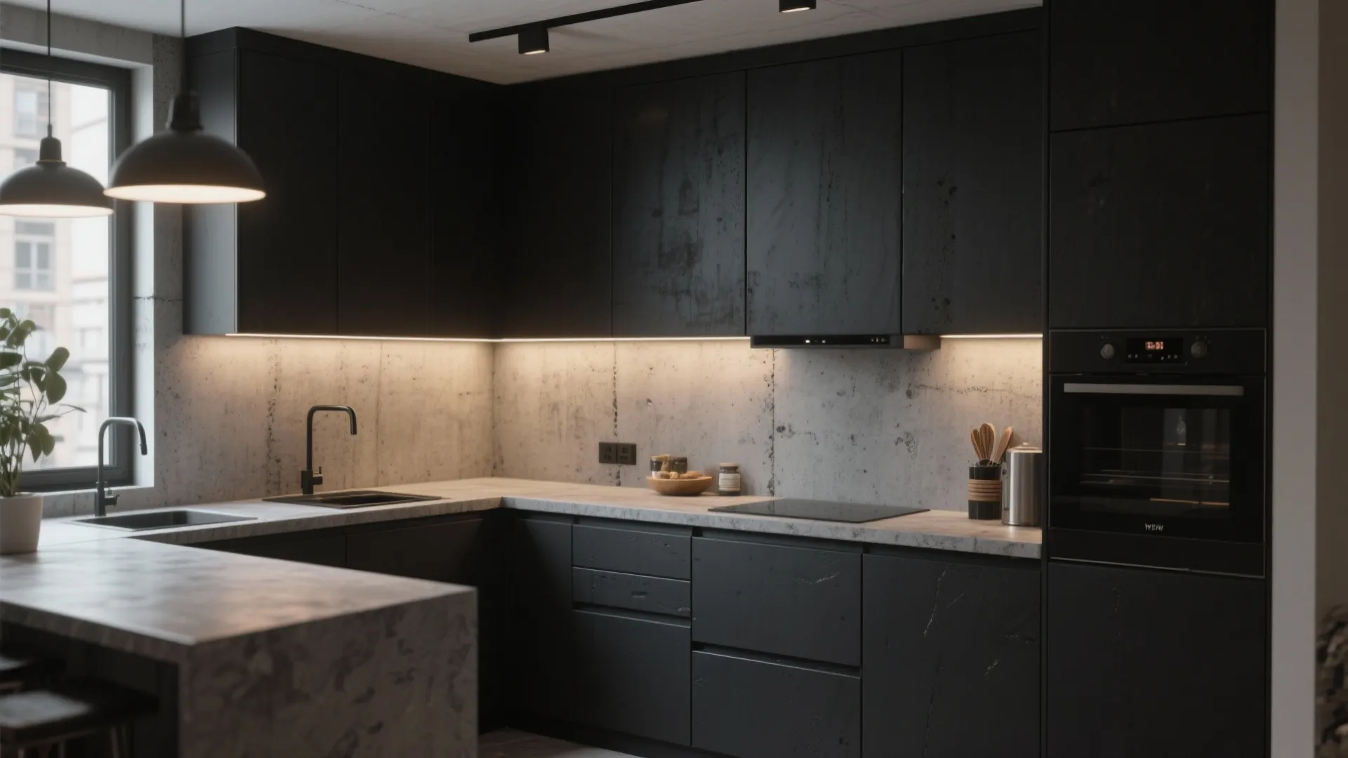 2. Soft Matte Black & Concrete Grey