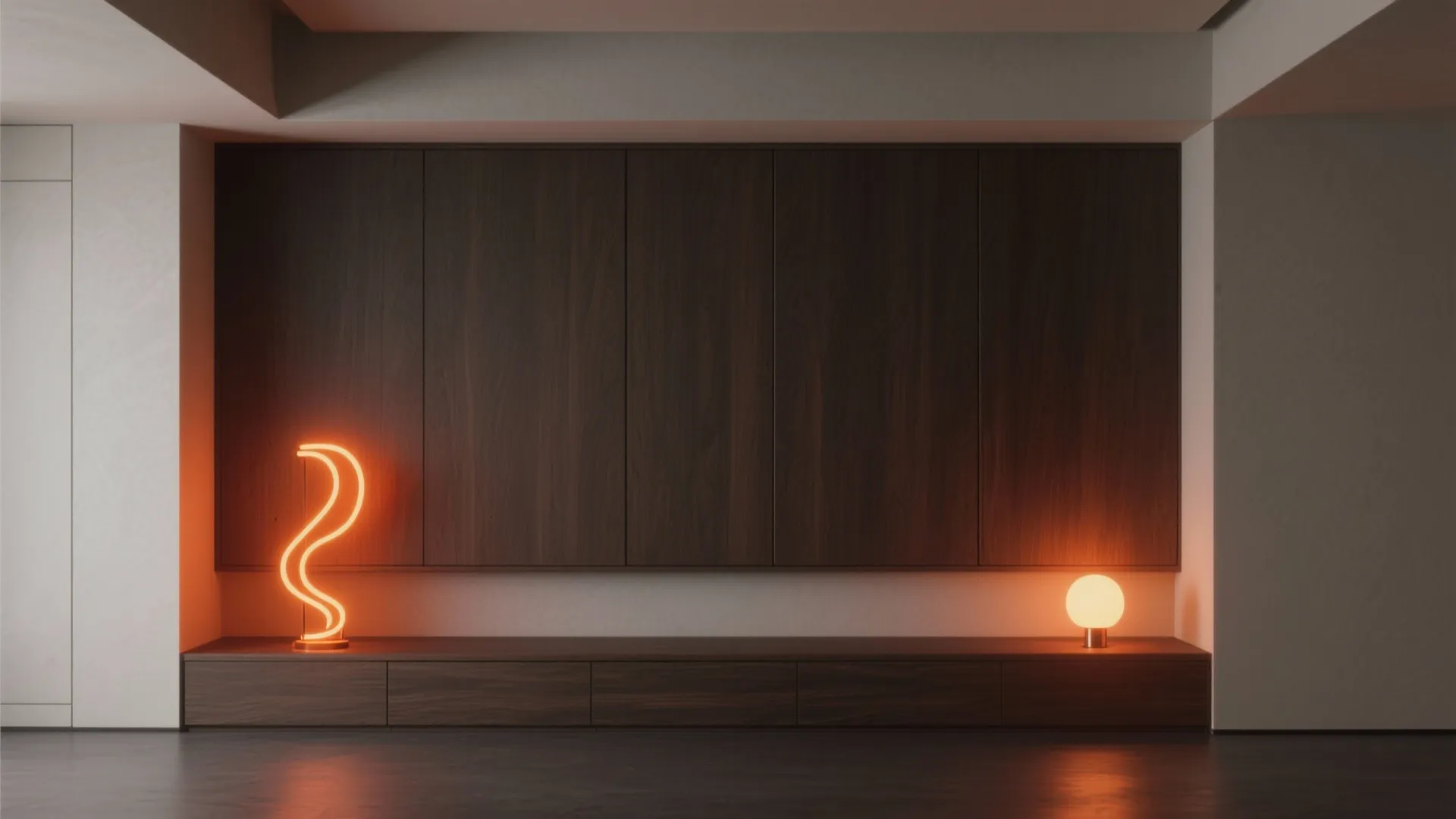 5. Modern Minimal with Matte Brown and Neon Orange Details