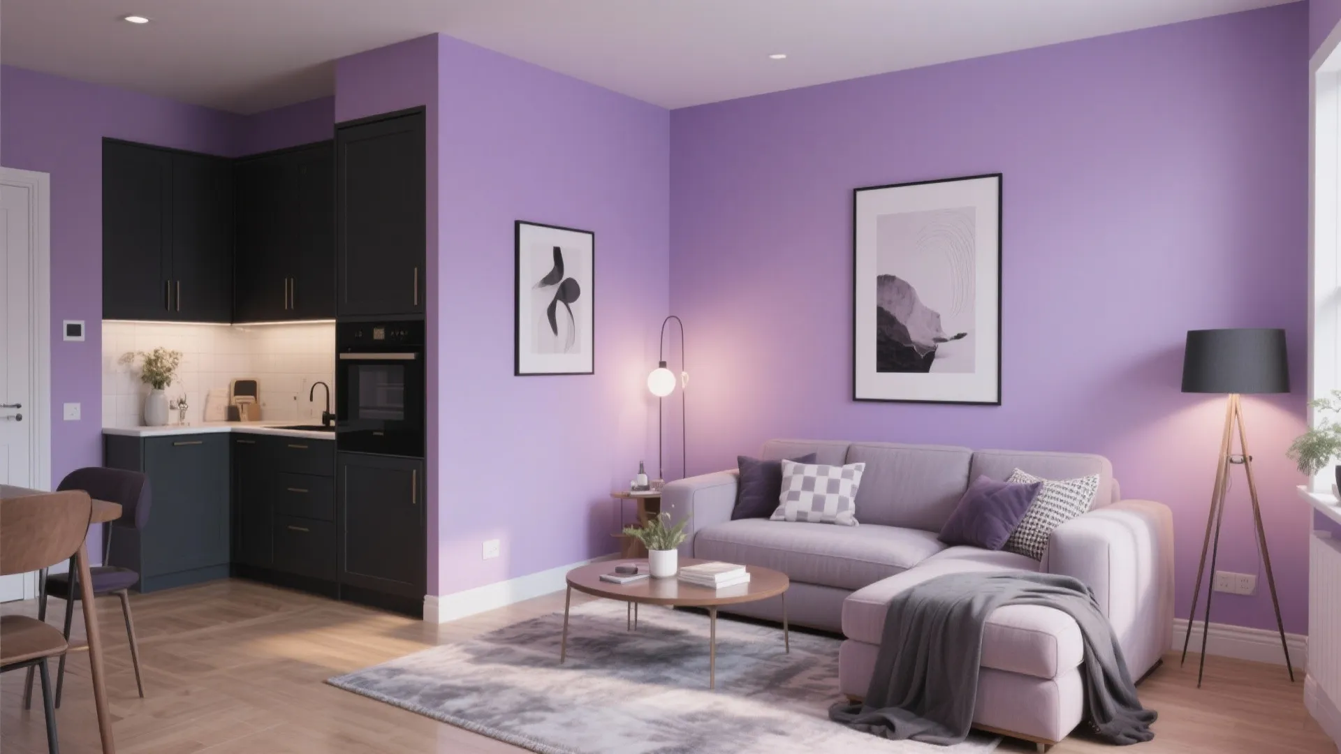 7. Contrasting Mauve and Charcoal