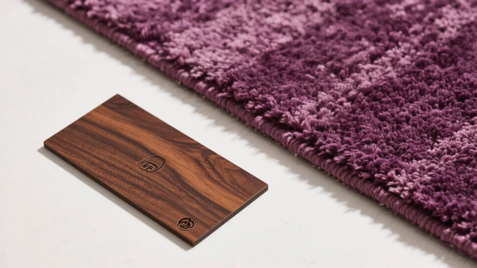 3. Mauve Rug with Espresso Wood