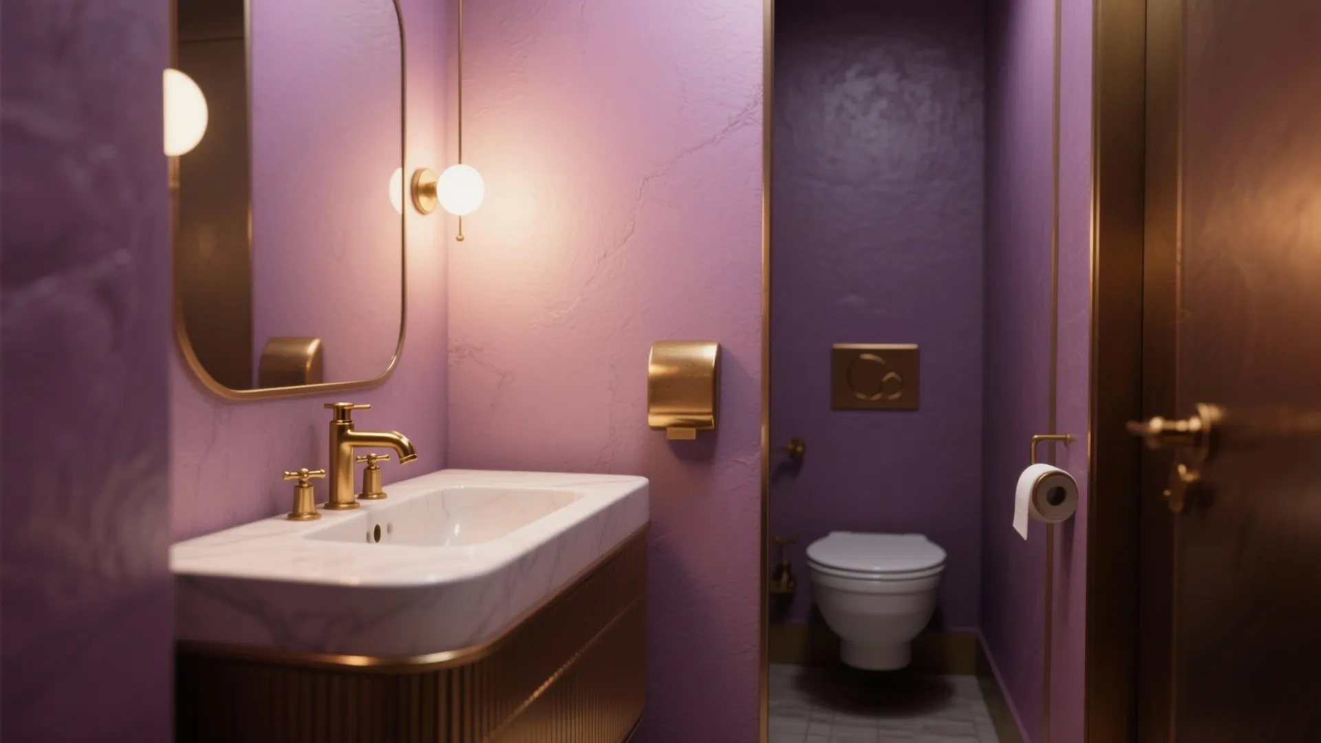 4. Mauve and Metallic Accents