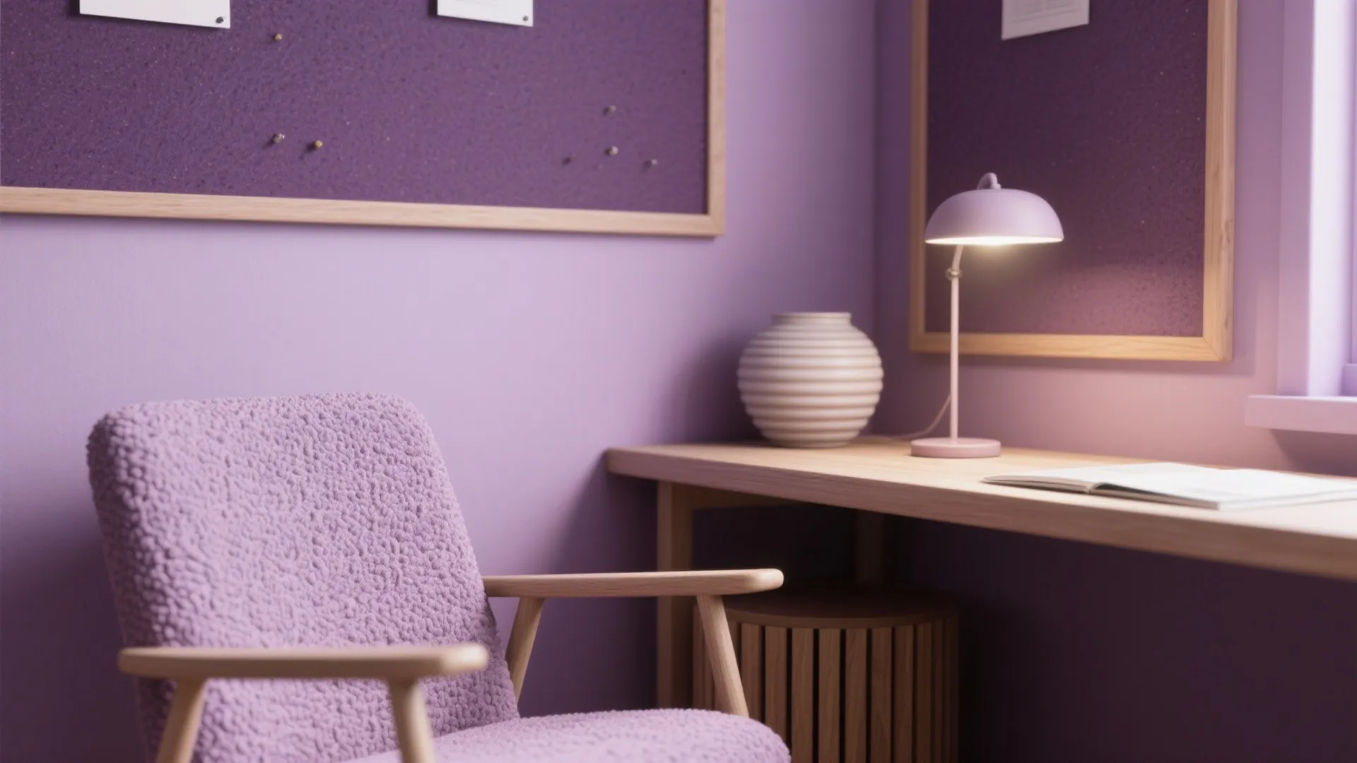 Mauve Monochrome for a Calm Study Nook