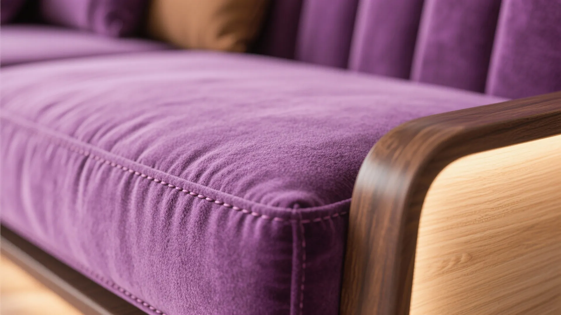 3) Mauve Sofa, Mixed Woods