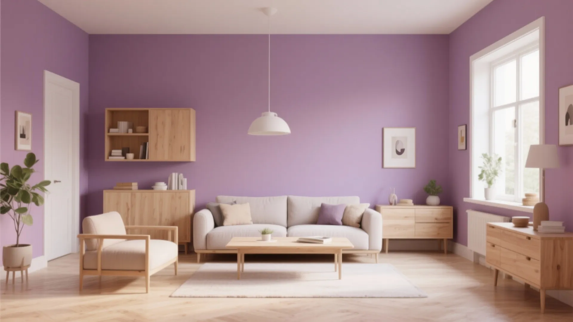 10. Mauve and Wood Combination