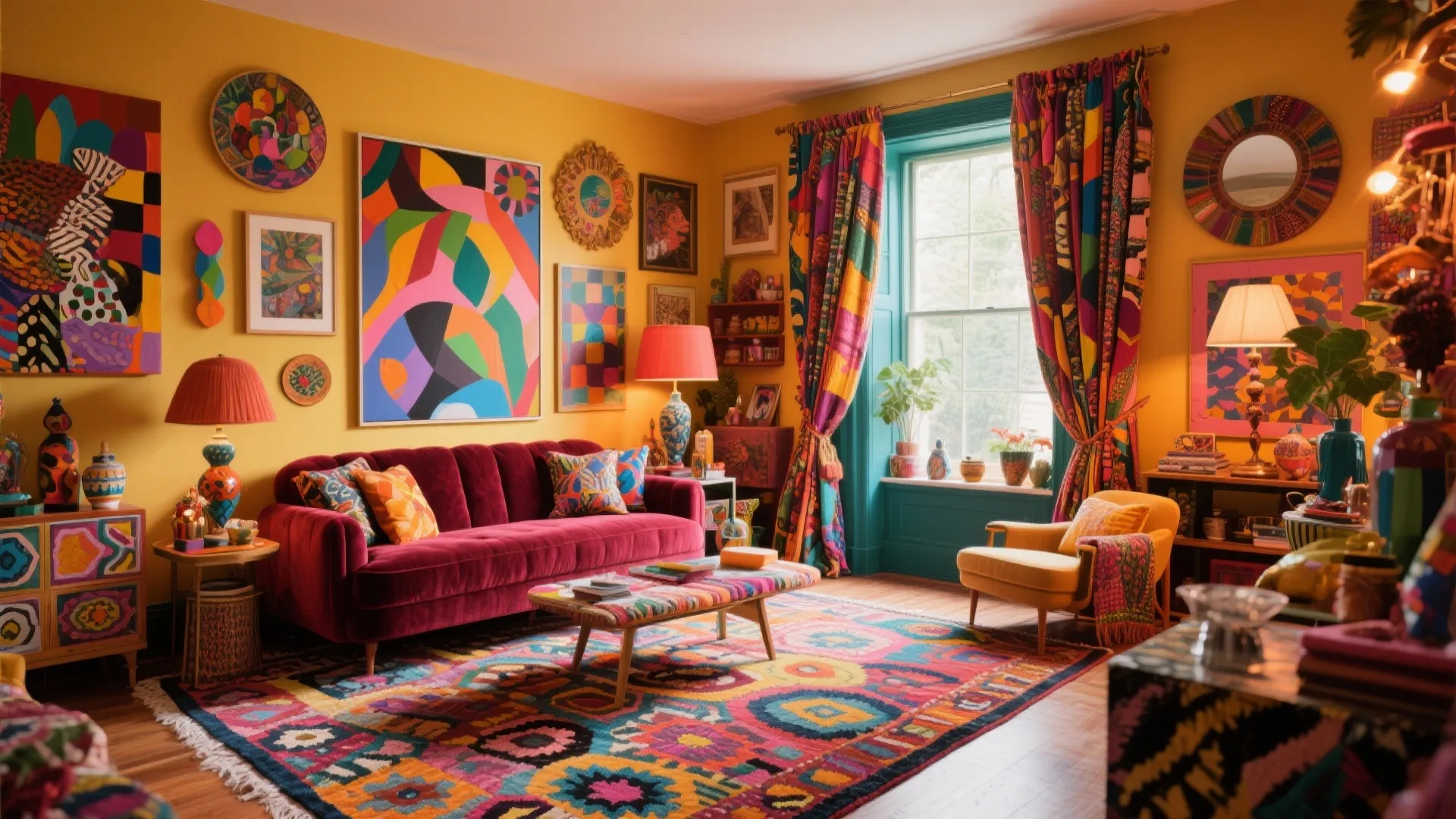 10. Burgundy in a Maximalist Setting
